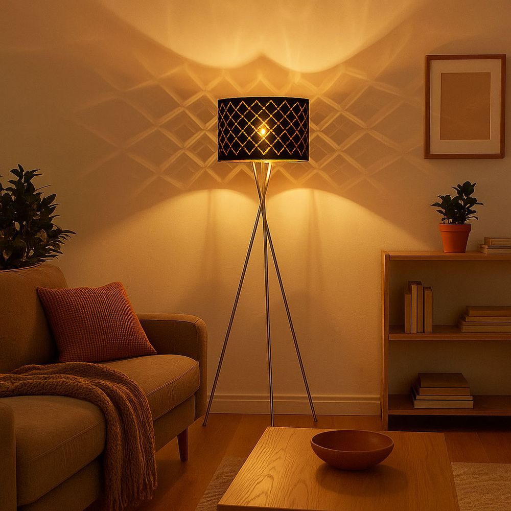 GLOBO LIGHTING LED Stehlampe, Leuchtmittel inklusive, Warmweiß, Steh Lampe Decken Fluter Wohn Zimmer Beleuchtung Textil