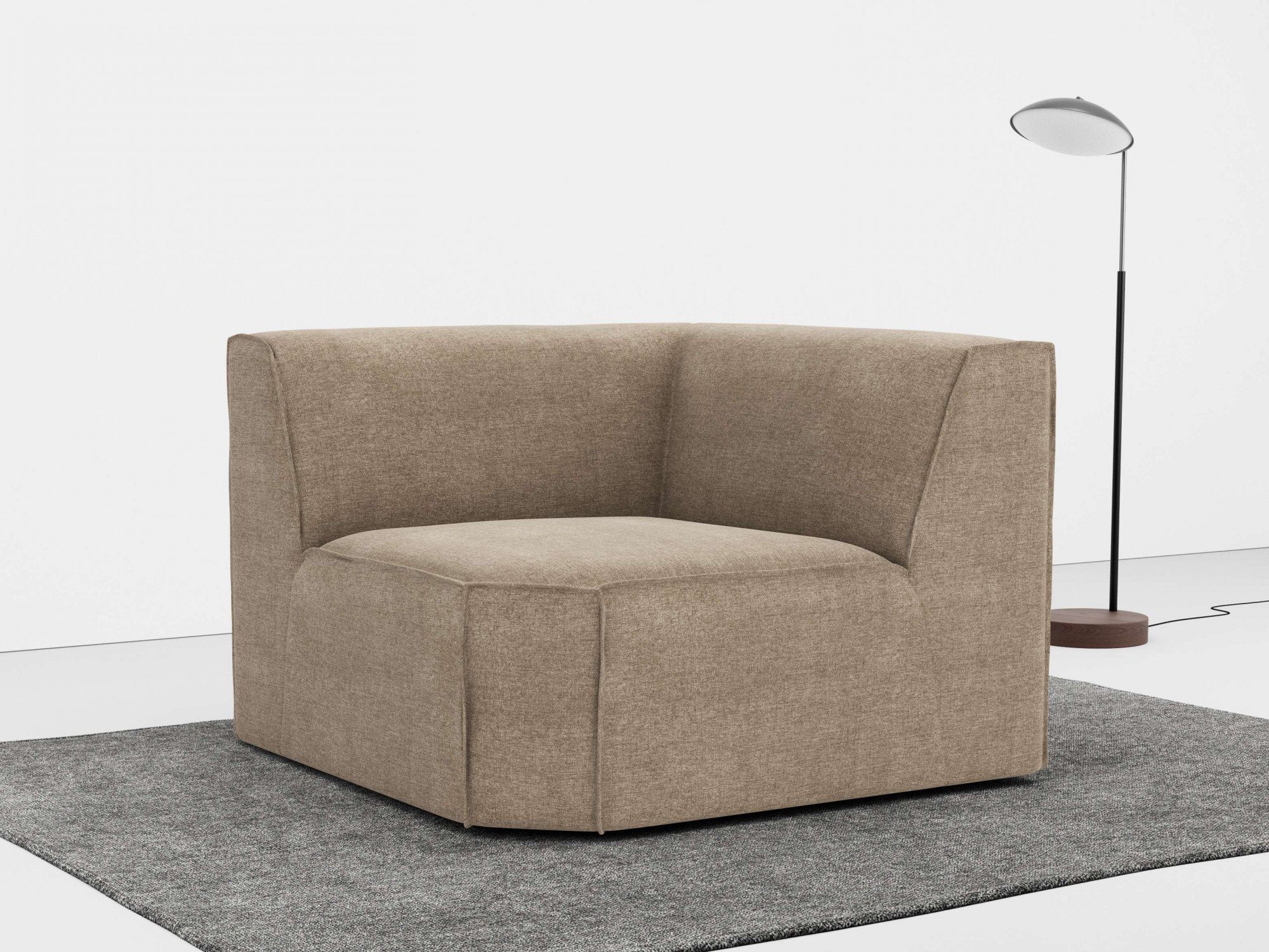 RAUM.ID Sofa-Eckelement Norvid, modular, mit Komfortschaum, große Auswahl an Modulen und Polsterung taupe