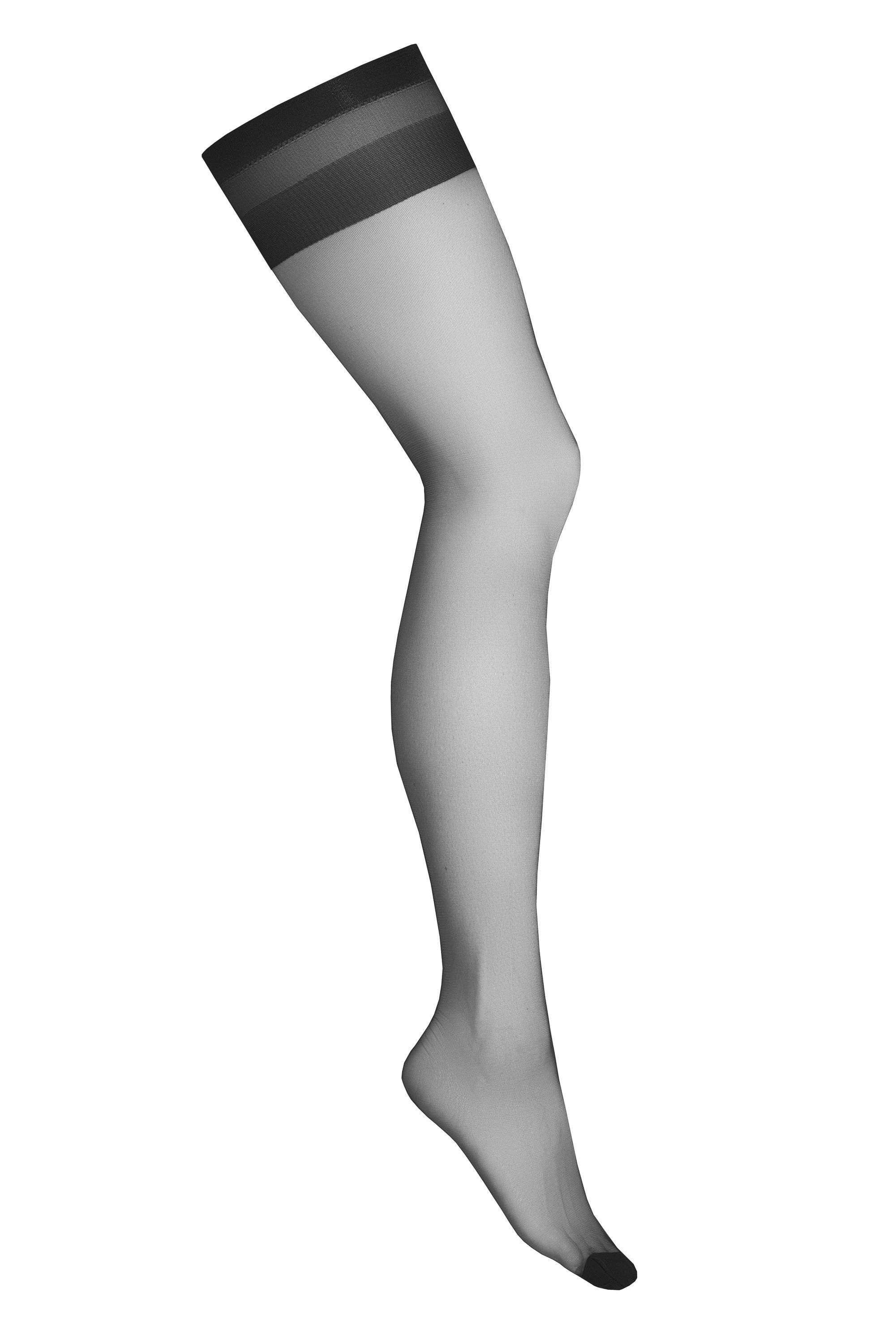 KOTEK Halterlose Strümpfe Strapsstrümpfe in schwarz transparent elastisch (1-Paar)