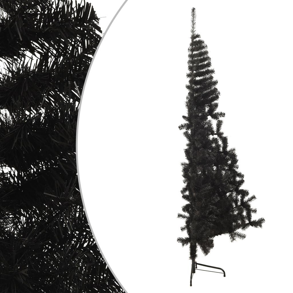 Künstlicher Künstlicher Ständer mit furnicato Weihnachtsbaum 120 Schwarz PVC Halb-Weihnachtsbaum cm