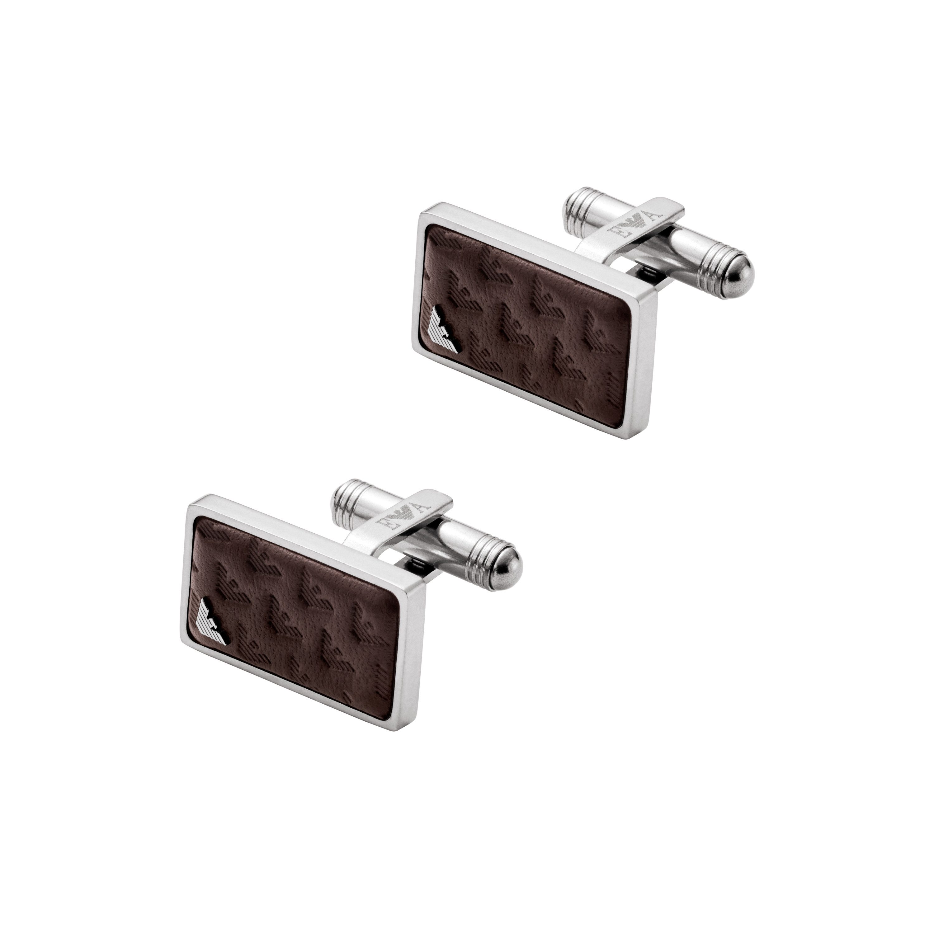 Emporio Armani Запонки Schmuck Geschenk Edelstahl Leder EAGLE LOGO