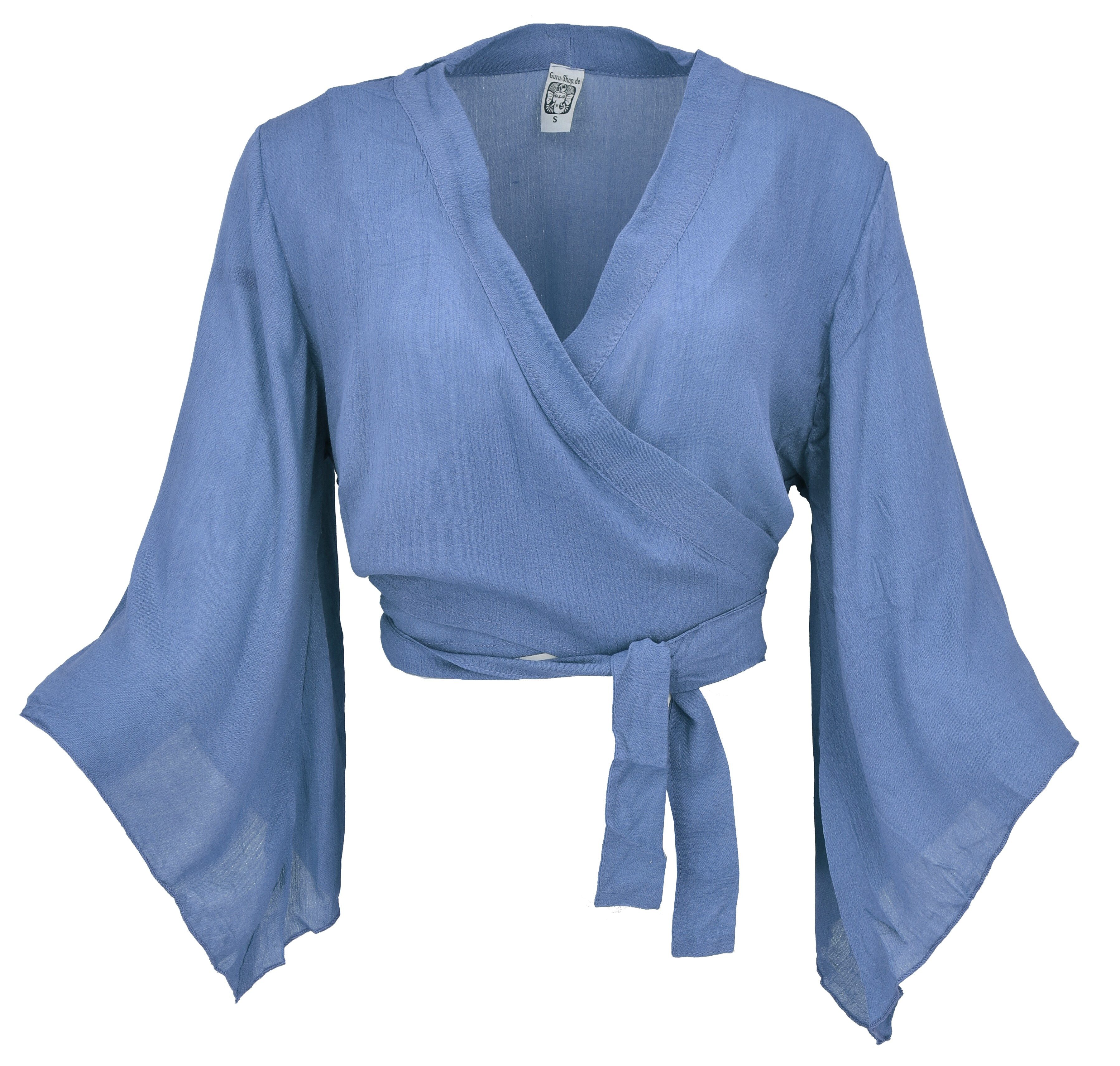 Guru-Shop Longbluse Kurztop, Boho Blusentop, Wickeltop, günstig online kaufen