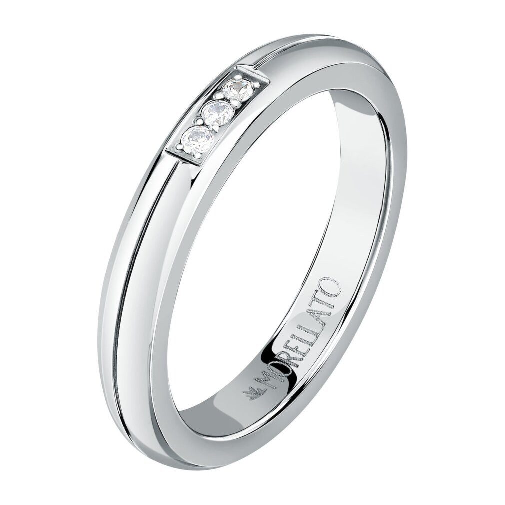 MORELLATO Fingerring Dezenter Stahlring mit Kristallen Love Rings SNA48 - Kreislauf: 50 mm