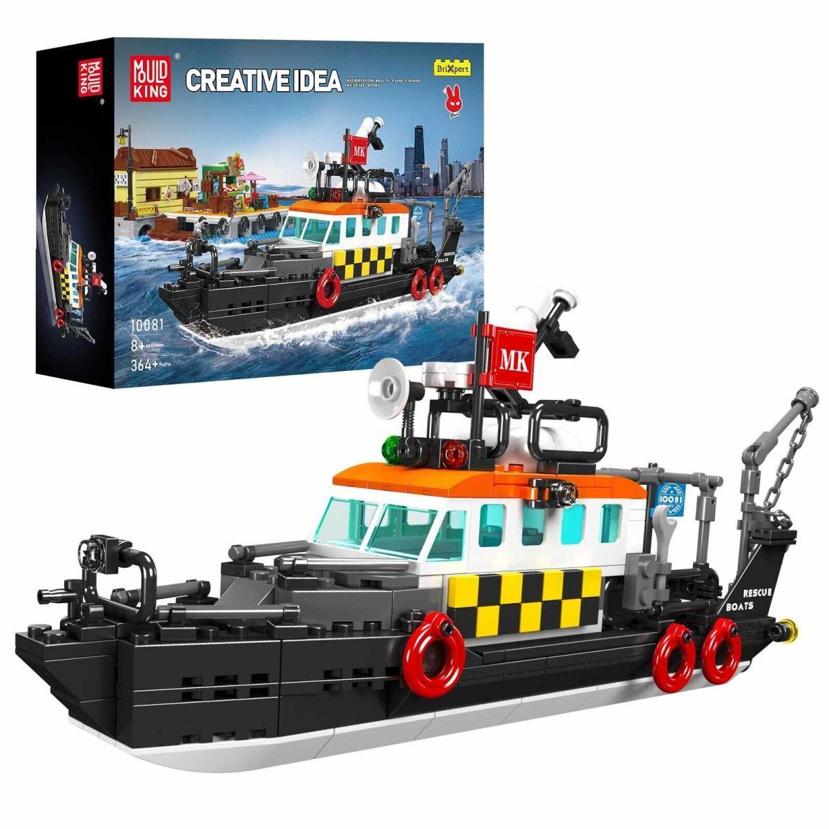 Mould King 10081 British Rescue Boat Spielbausteine