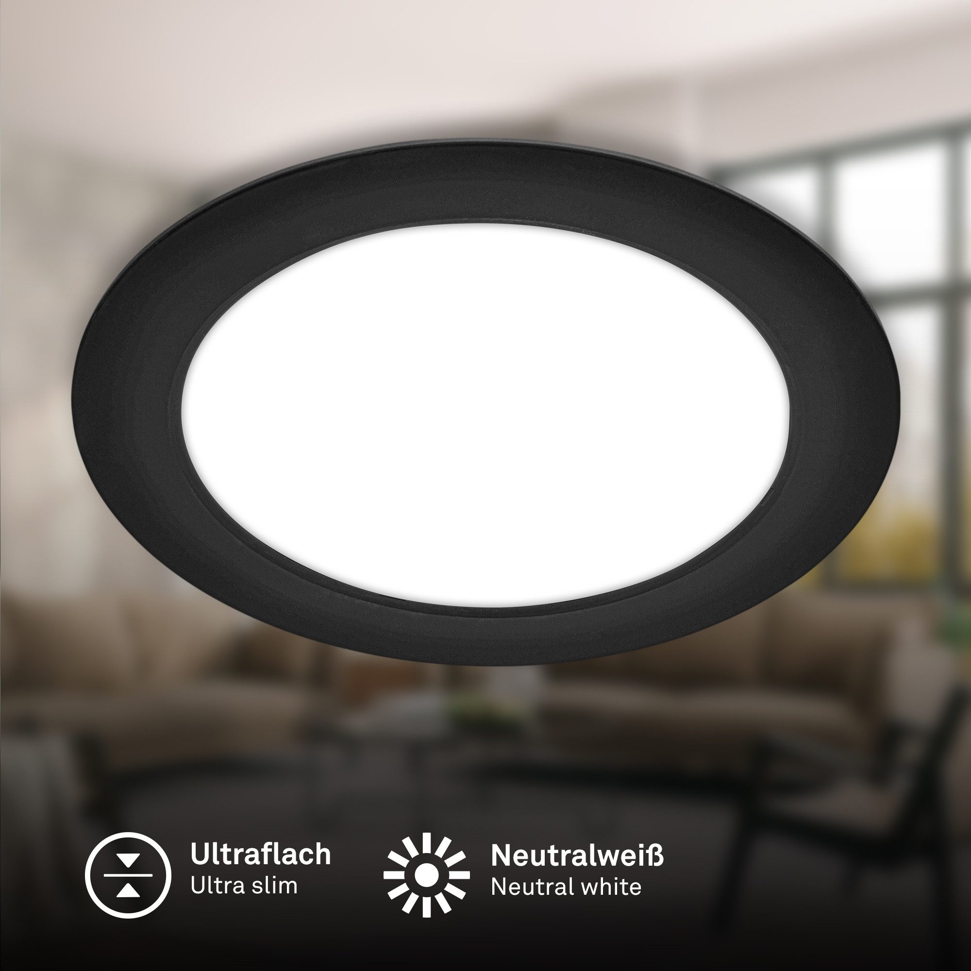 Briloner Leuchten Einbauleuchte ultraflach LED Einbauspot Einbaustrahler Deckenstrahler, Einzelartikel, LED fest integriert