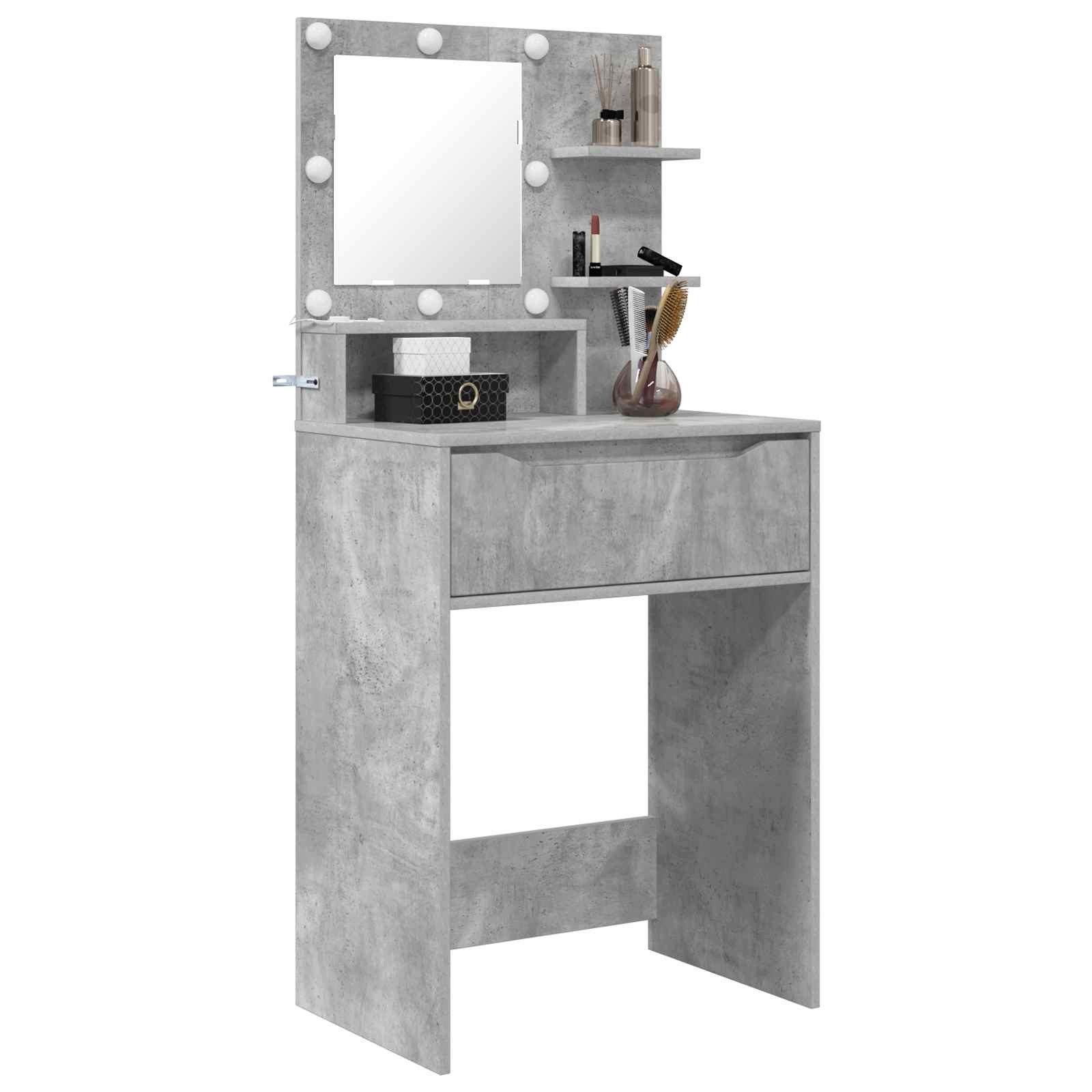 vidaXL Schminktisch Schlafzimmer-Frisiertische Betongrau 80 x 39,6 x 135 cm (1-St)
