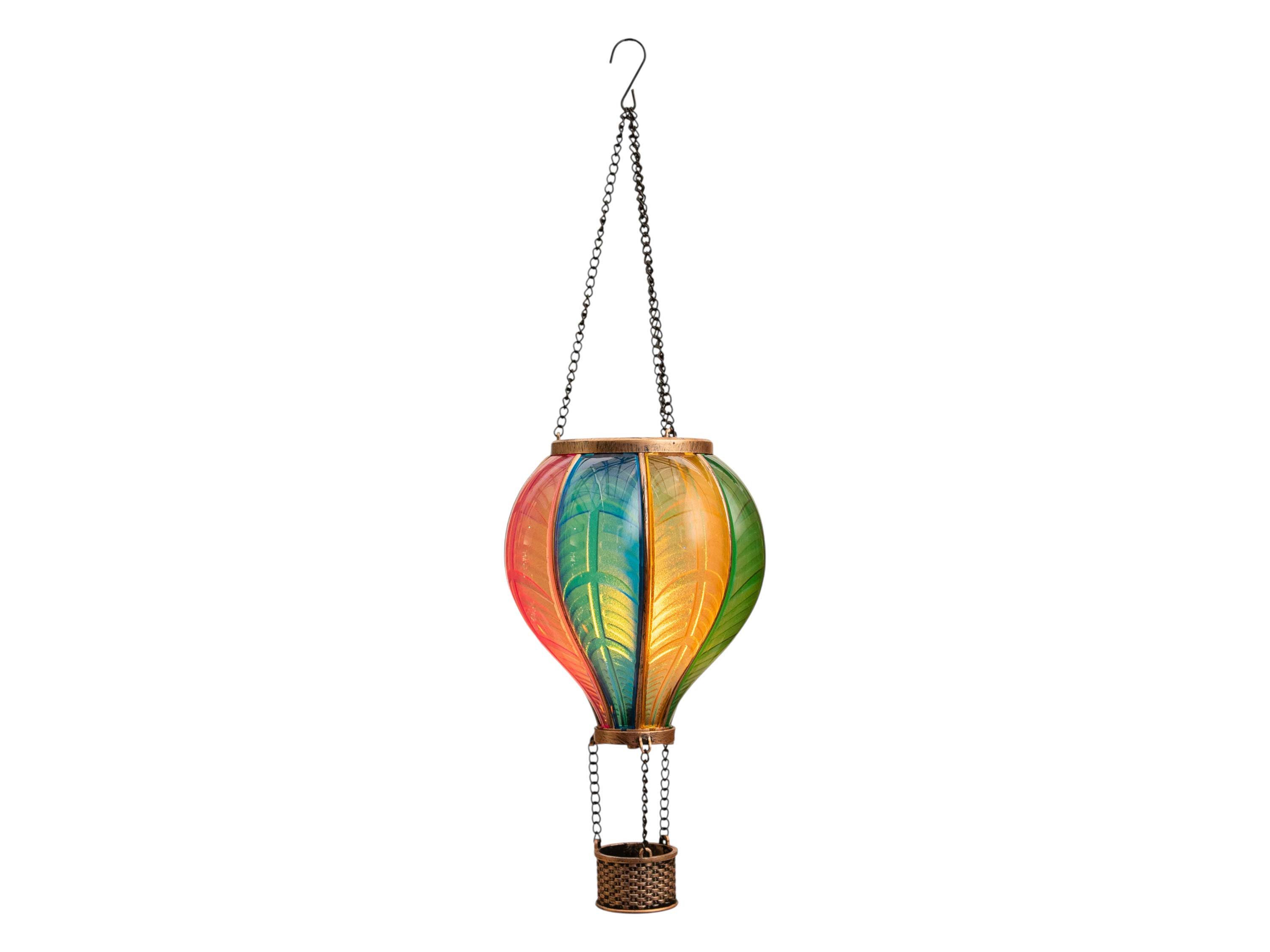 Coen Bakker LED Solarleuchte Hot Air Balloon, LED, amberfarben, Hängeleuchte XXL Heißluftballon bunt 40 LED 29x50cm