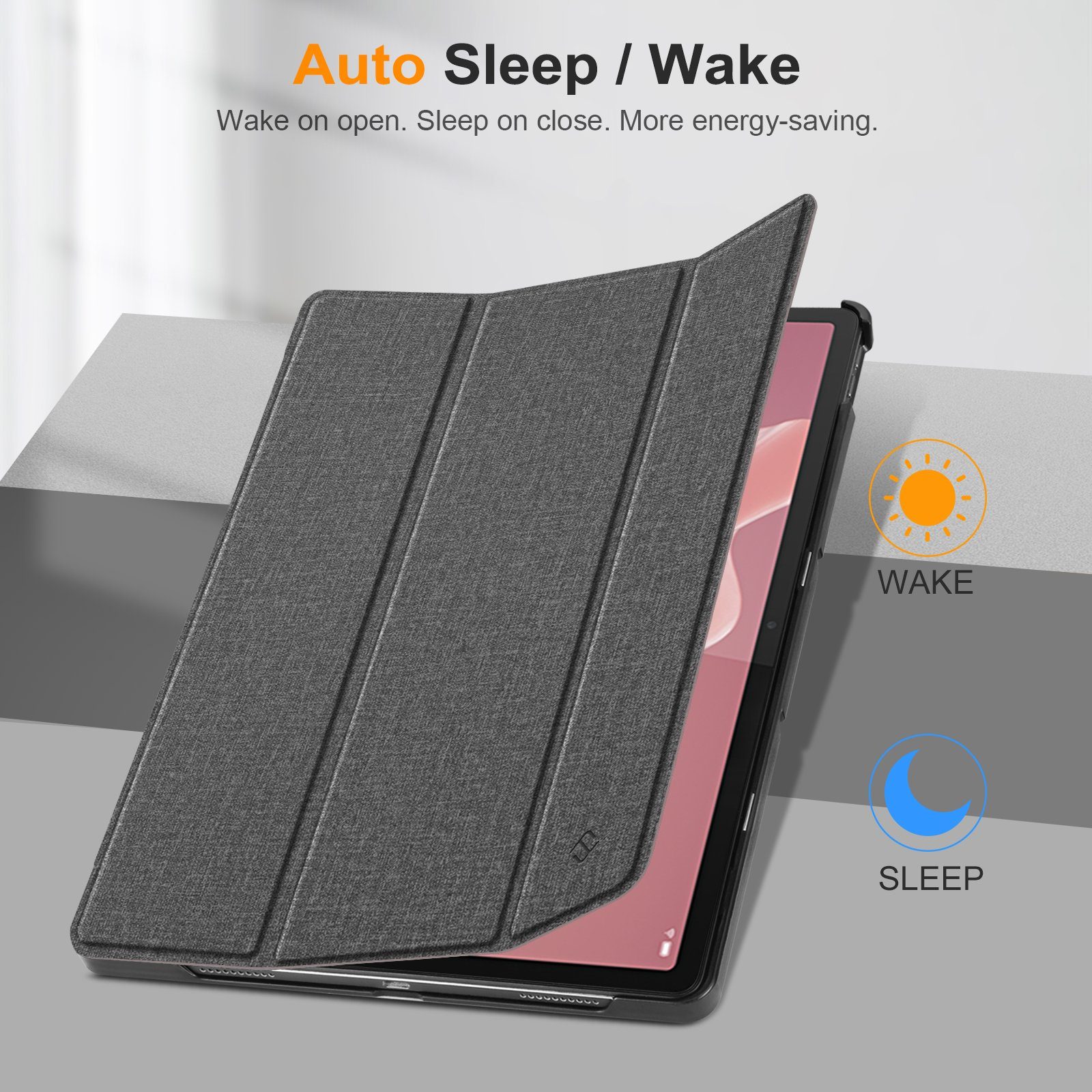 Fintie Tablet-Hülle mit Stifthalter für Lenovo Tab P12 Tablet 12,7" TB370FU 2023, Ultradünne Flip Case Cover mit Auto Schlaf/Wach, Ständer Funktion