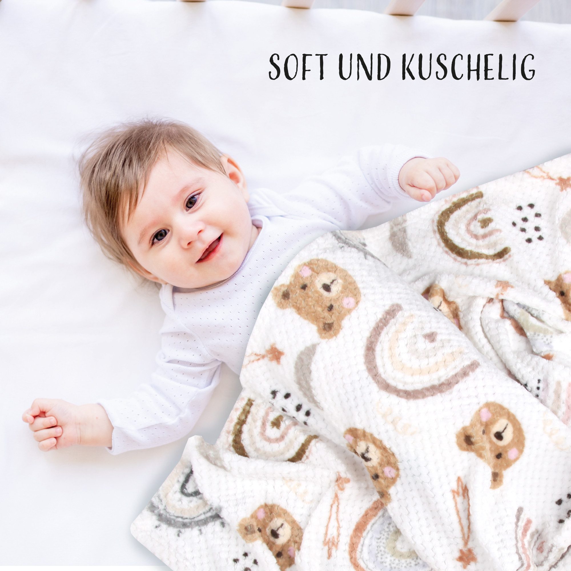 Bestlivings Kuscheldecke Cashmere Dots Kids Sonne Mond Sterne günstig online kaufen