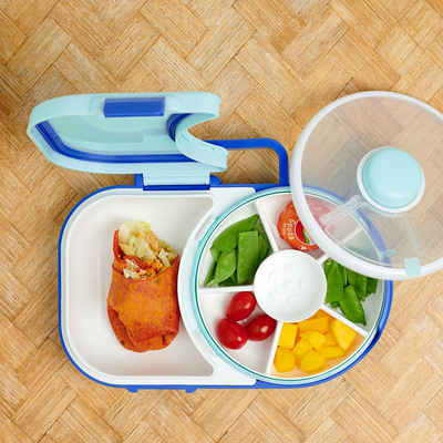 GoBeKids Lunchbox "GoBe Lunchbox", Auslaufsichere Lunchbox mit drehbarer Snackdose für viel Essenspaß
