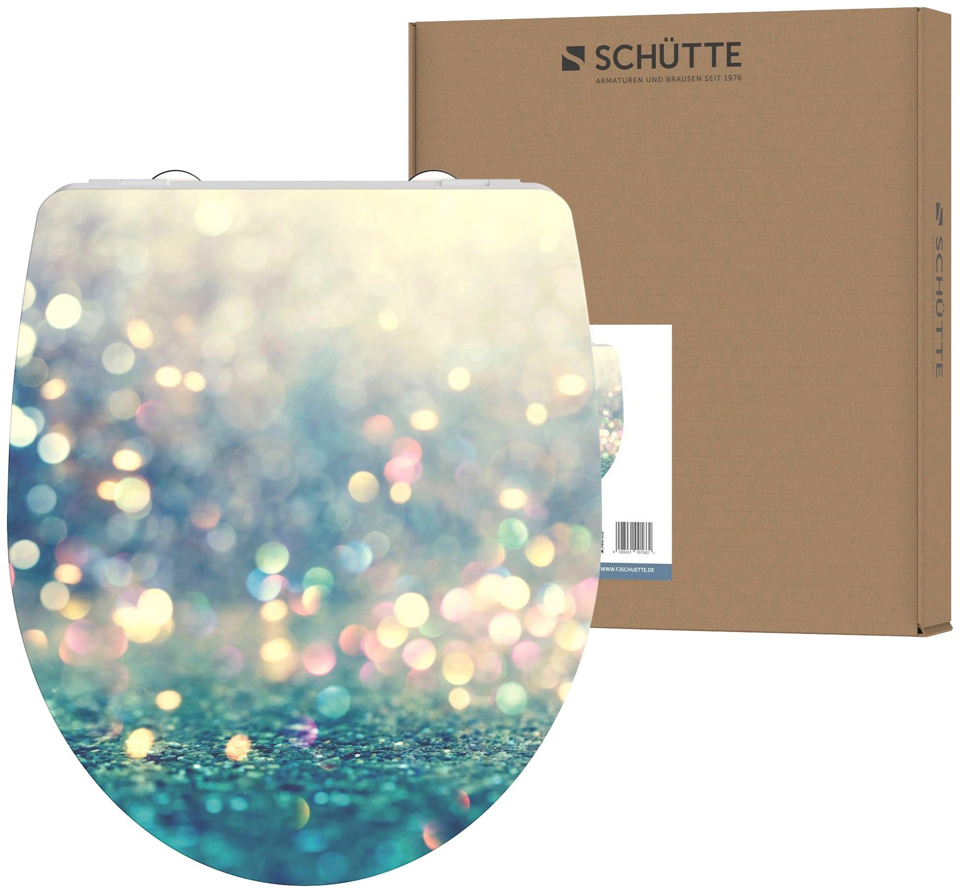 Schütte WC-Sitz Magic Light, Duroplast, mit Absenkautomatik und Schnellverschluss, High Gloss