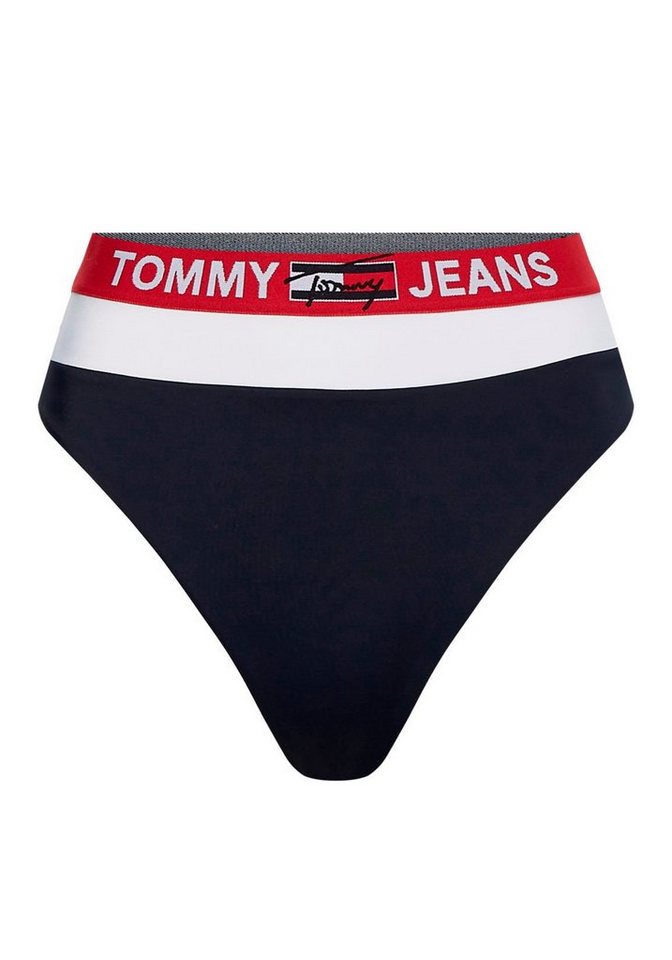 Bademode - Tommy Hilfiger Highwaist Bikini Hose, mit Markenschriftzug am Bund › blau  - Onlineshop OTTO