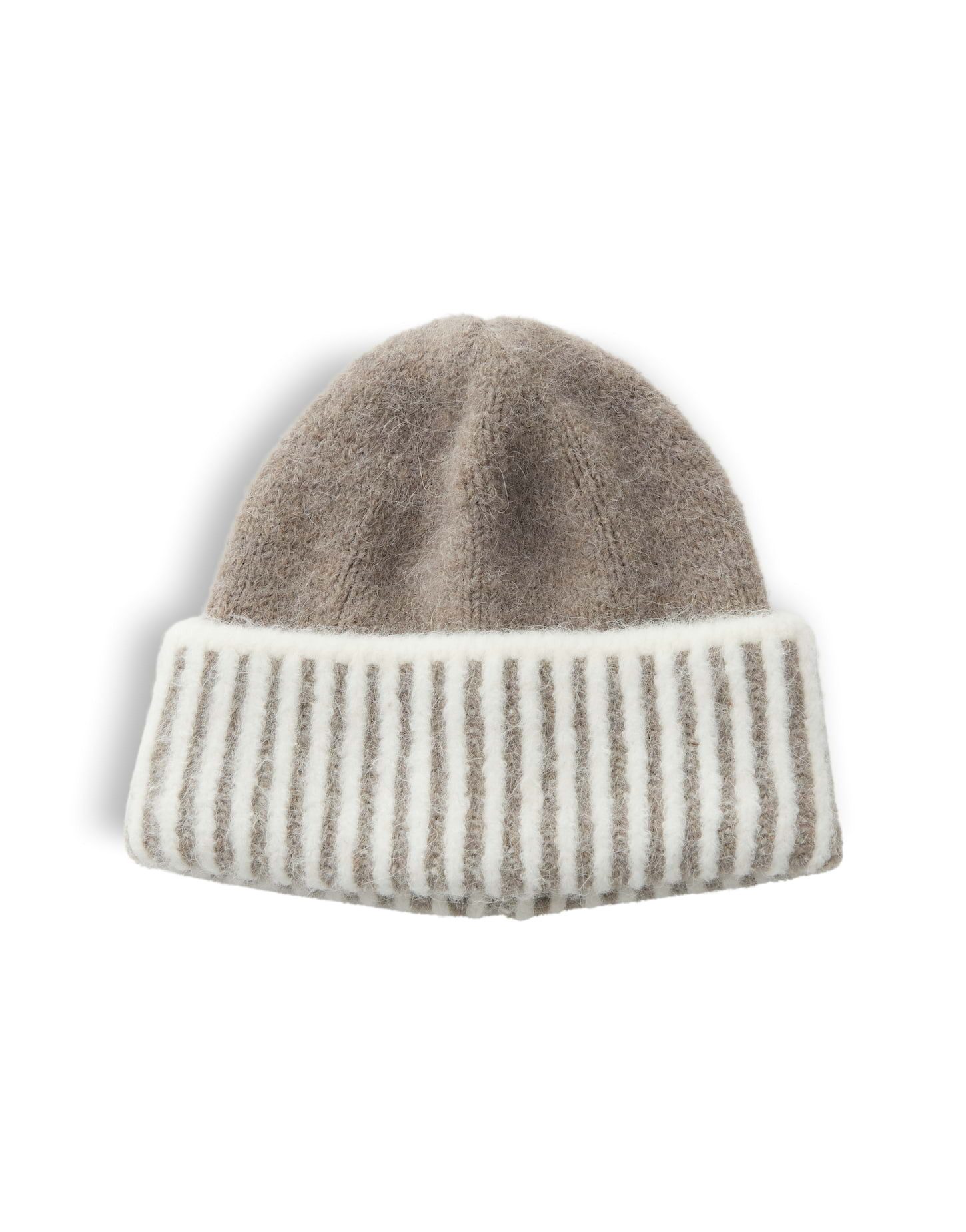 OPUS Strickmütze Ablendi cap aus Strick mit wärmender Funktion Wärmende Strickmütze mit zweifarbigem Muster