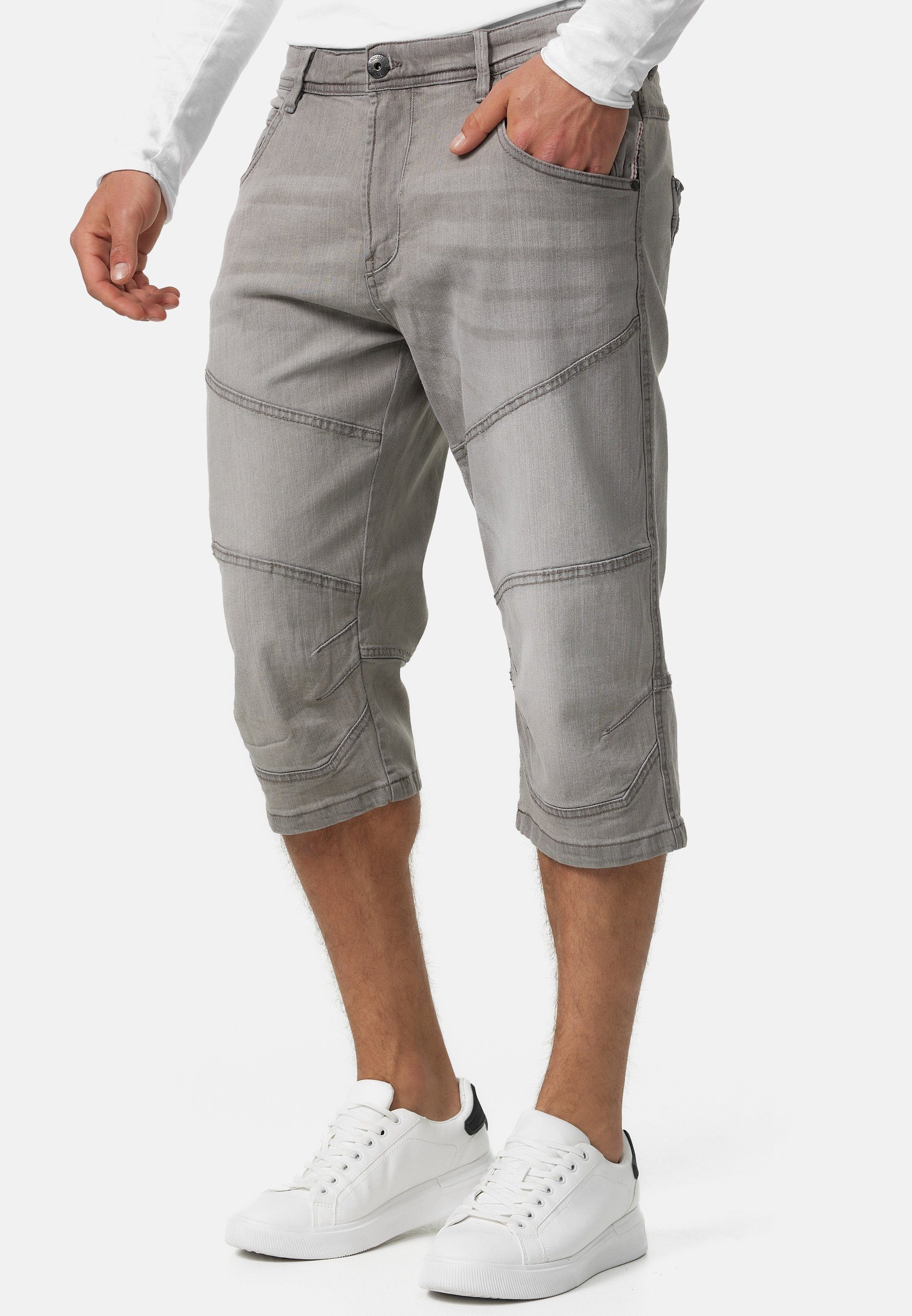 INDICODE 3/4-Jeans Herren Fortune Herrenshorts Jeansshorts Shorts 3/4 Jeansshorts mit 5 Taschen – Bild 3 von 5