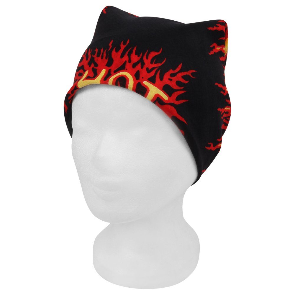 Kopftuch Halstuch Beanie Design hot schwarz Baumwolle Design: Goodman Flammen, 100% Farbe: