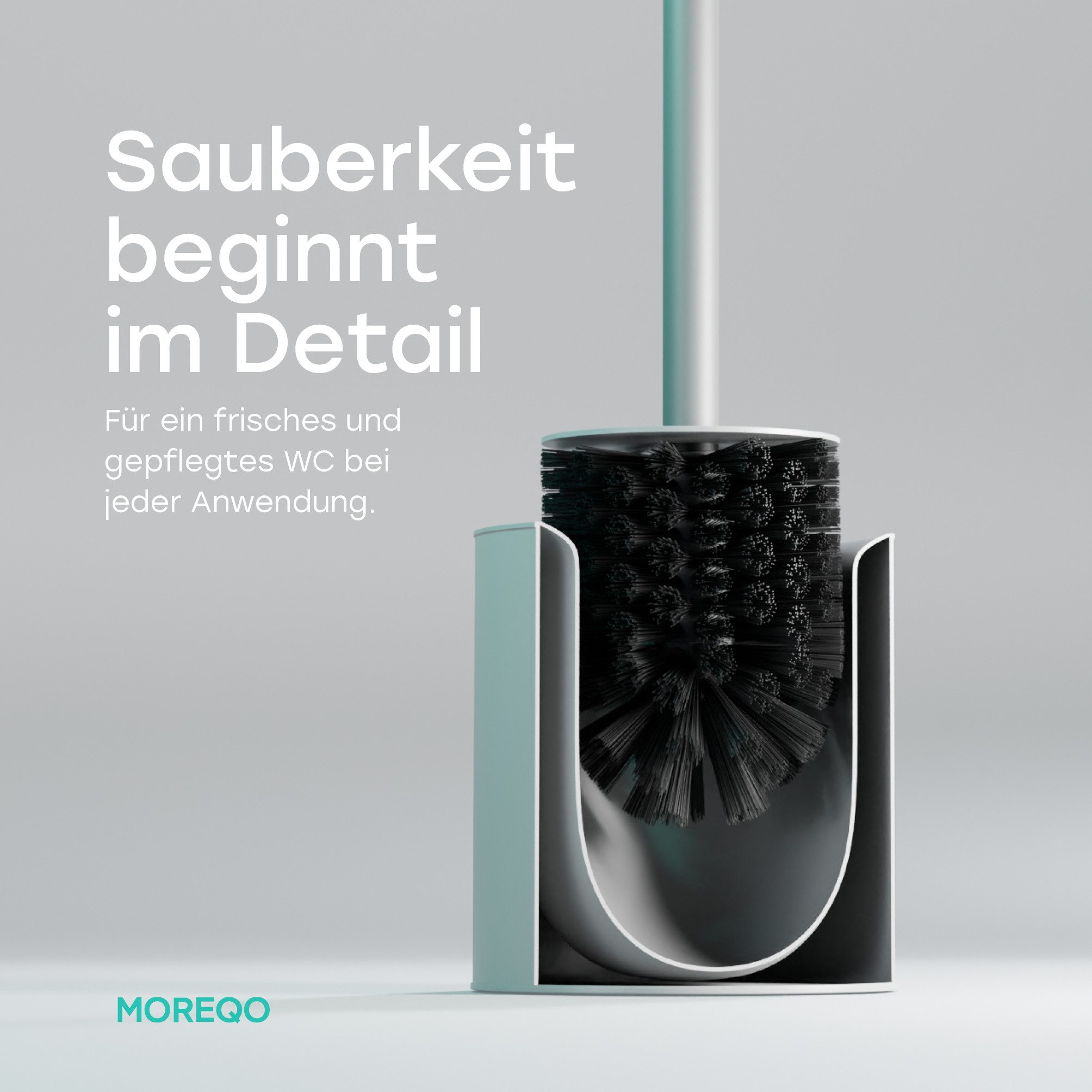 SAVEGA WC-Reinigungsbürste MOREQO - Design Toilettenbürste, Gästewc, Toilette, Badezimmer, (Packung, 2-tlg) – Bild 5 von 5