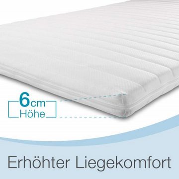 Topper atmungsaktiver Komfortschaum, Bestschlaf, 6 cm hoch, Kaltschaum, Matratzenschoner