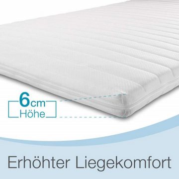 Topper atmungsaktiver Komfortschaum, Bestschlaf, 6 cm hoch, Kaltschaum, (bequemer Matratzenschoner für das Bett)