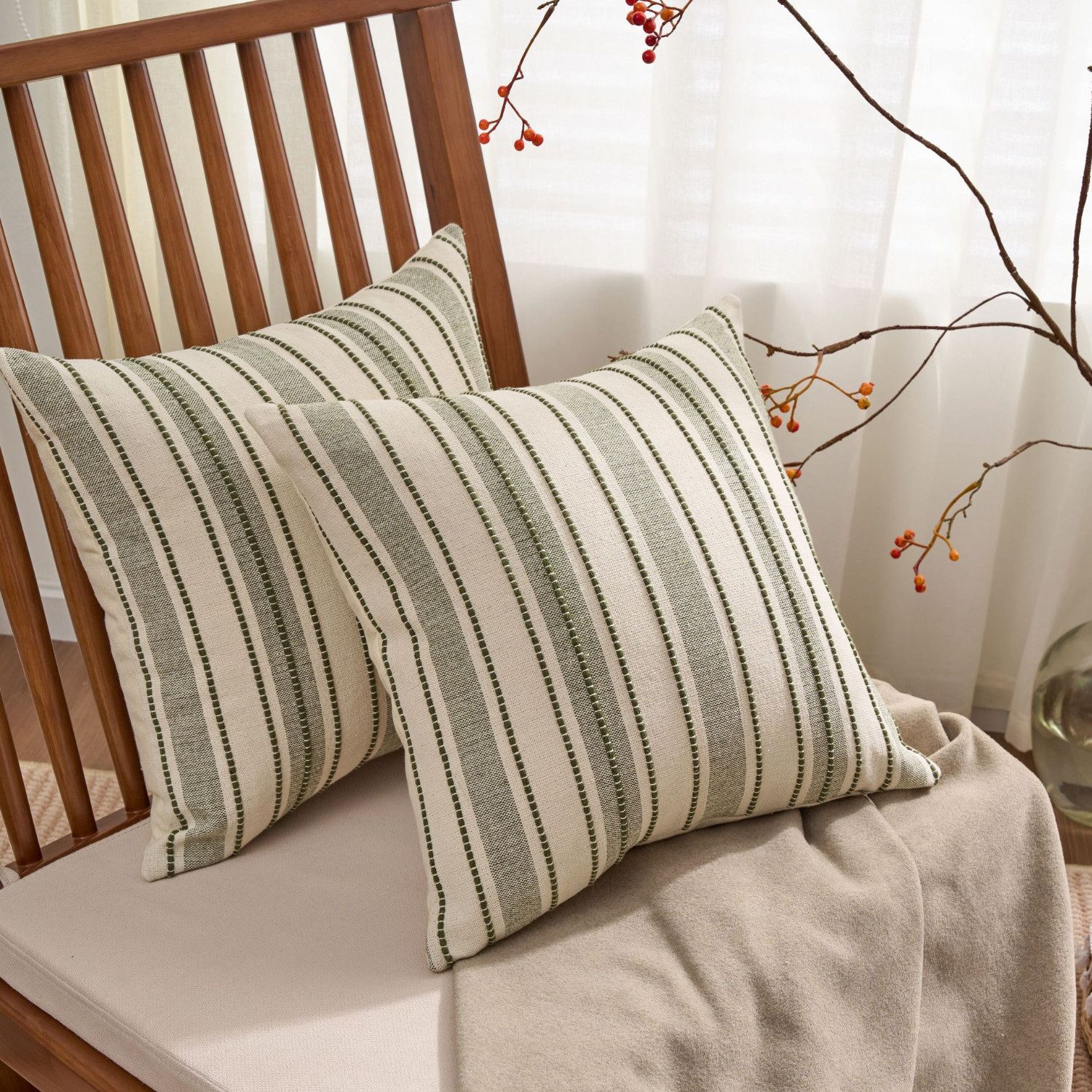 BYSURE Kissenbezug, (2 Stück), Gestreifter Kissenbezug günstig online kaufen