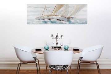 KUNSTLOFT Gemälde Ruf des Abenteuers 150x50 cm, Leinwandbild 100% HANDGEMALT Wandbild Wohnzimmer
