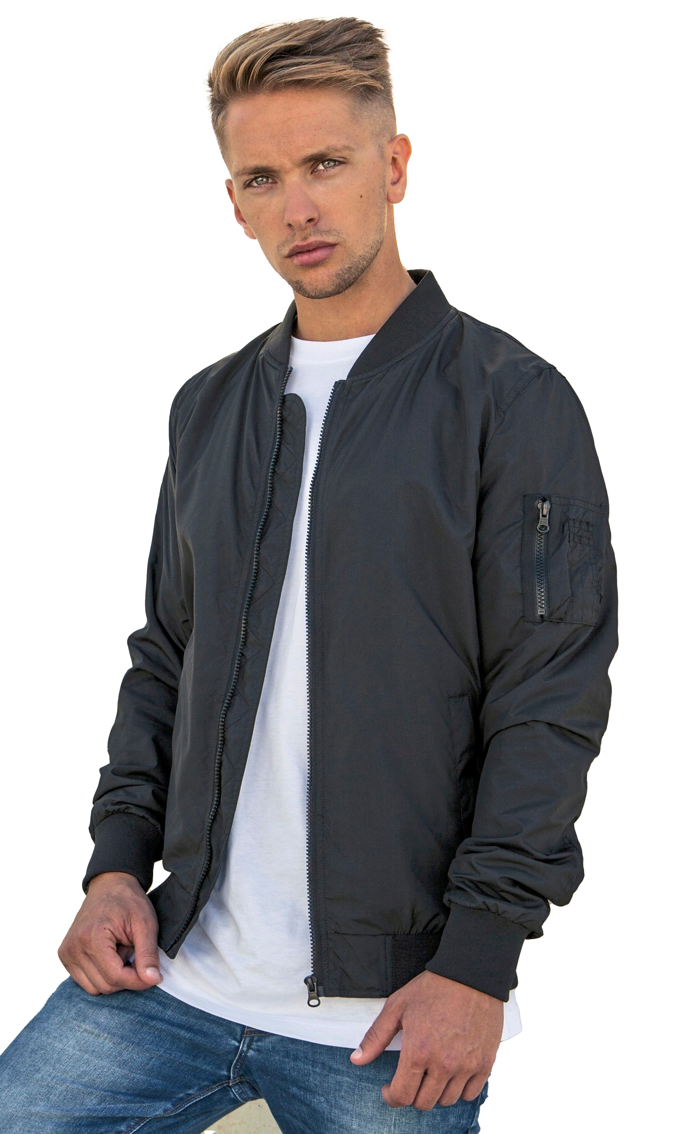 WITORU Bomberjacke leichte Herren Bomber Jacke Männer Übergangsjacke mit Stehkragen