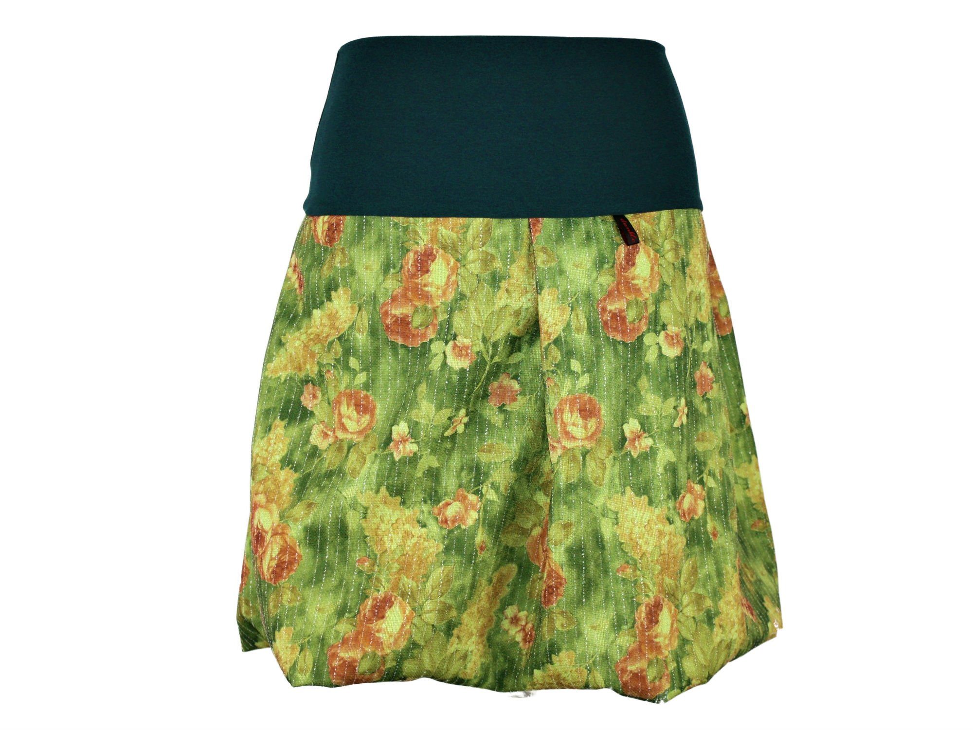 dunkle design A-Linien-Rock Ballonrock 51cm Nadelstreifen Blüten elastischer Bund