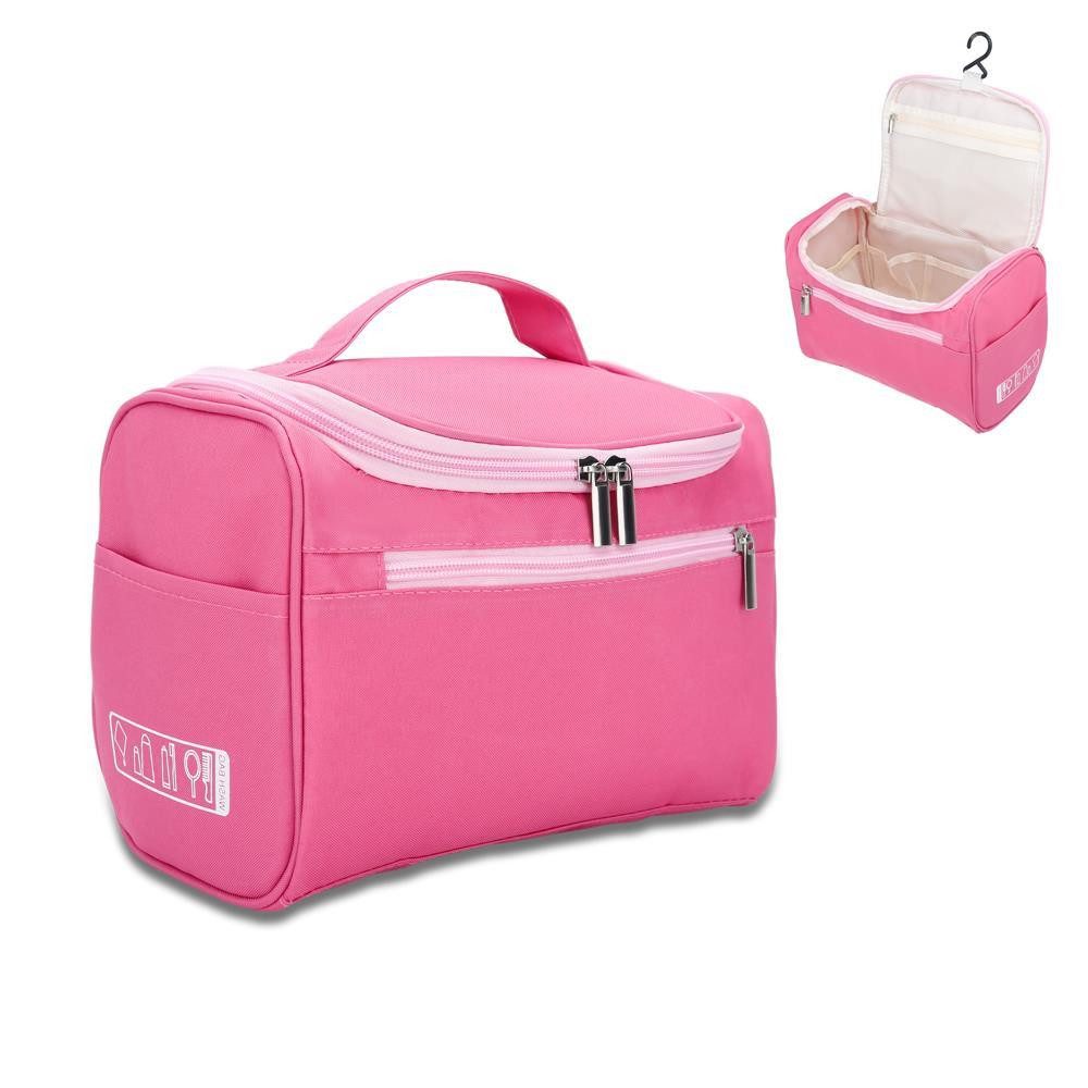 Intirilife Kosmetiktasche (Tragbare Kosmetiktasche in PINK), Koffer Kulturbeutel mit Tragegriff