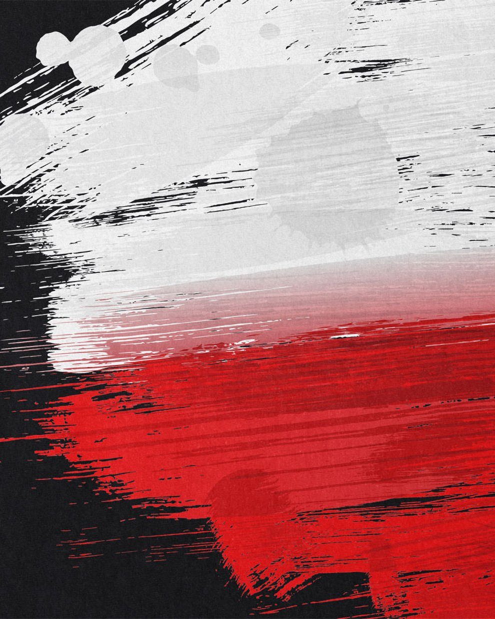 Polen Fußball Flagge WM Polska schwarz Print-Shirt T-Shirt Fahne Herren EM Sport style3