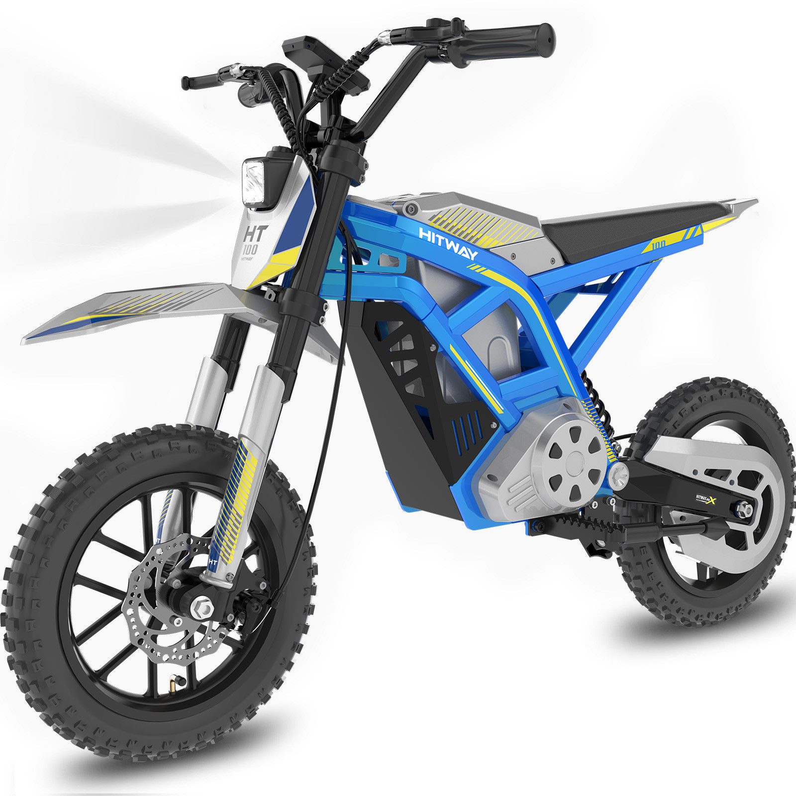 HITWAY Elektro-Kindermotorrad HT100, 36V 10,4Ah, 400W, 10/15/25 km/h, Reichweite 45 km, Belastbarkeit 70 kg, 10" Offroad-Reifen, Doppelbremsen, Doppeldämpfer, Aluminiumrahmen