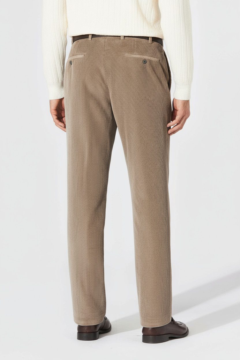 Hiltl Cordhose Parma I Cordhose Herren Regular Fit Genua Cord, hellgrau, 98 Premium Cordhose, Business Casual Hose für Alltag, Büro und Freizeit