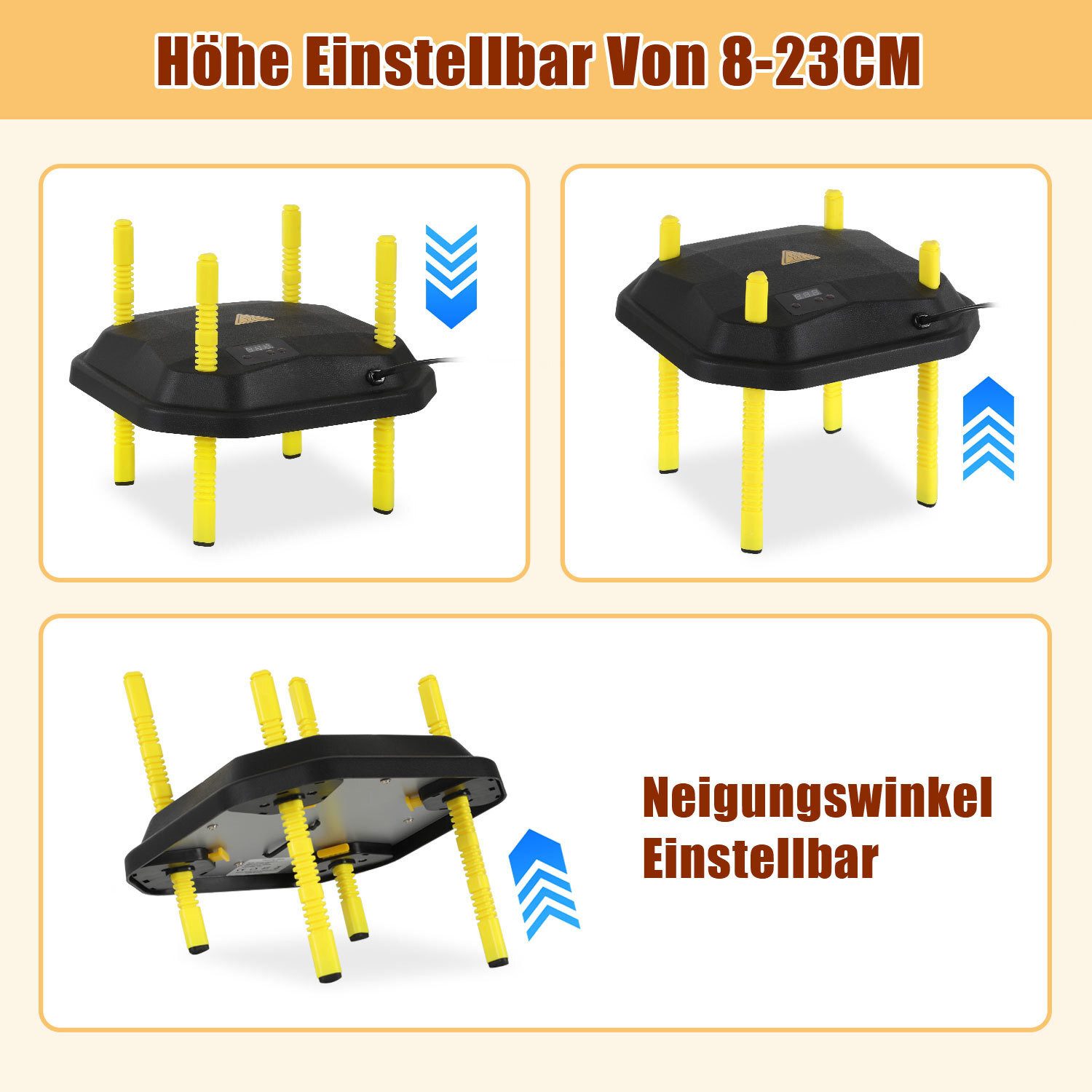 Clanmacy Hühnerstall Küken-Wärmeplatte 25x25cm 30W Heizplatte Temperaturregler Schwarz/Gelb, für Haustiere Geflügel Küken Kätzchen Hühner Farm Frostschutz