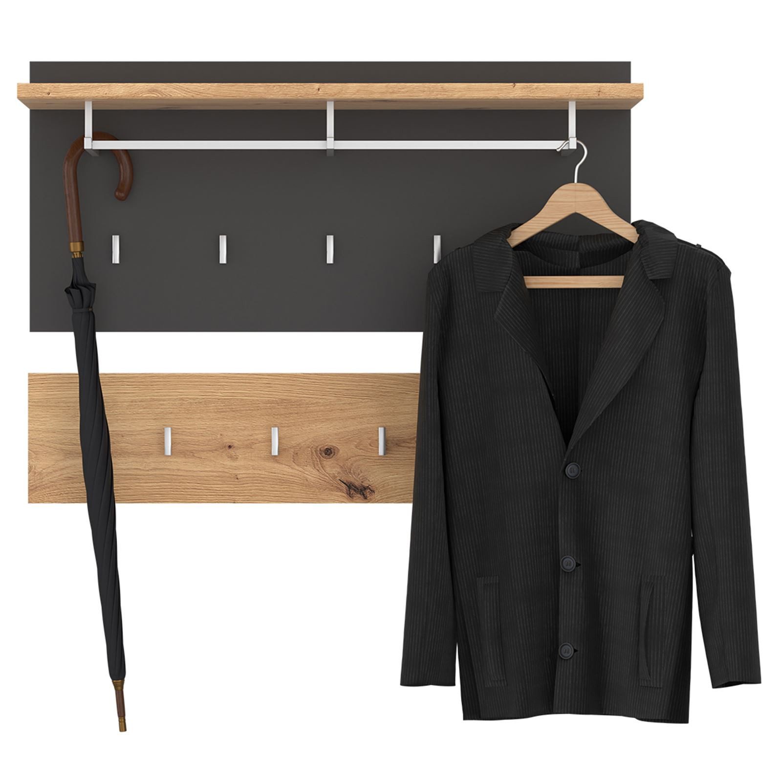 CARO-Möbel Wandgarderobe BILBAO, Wandgarderobe Garderobenpaneel Flurgardero günstig online kaufen