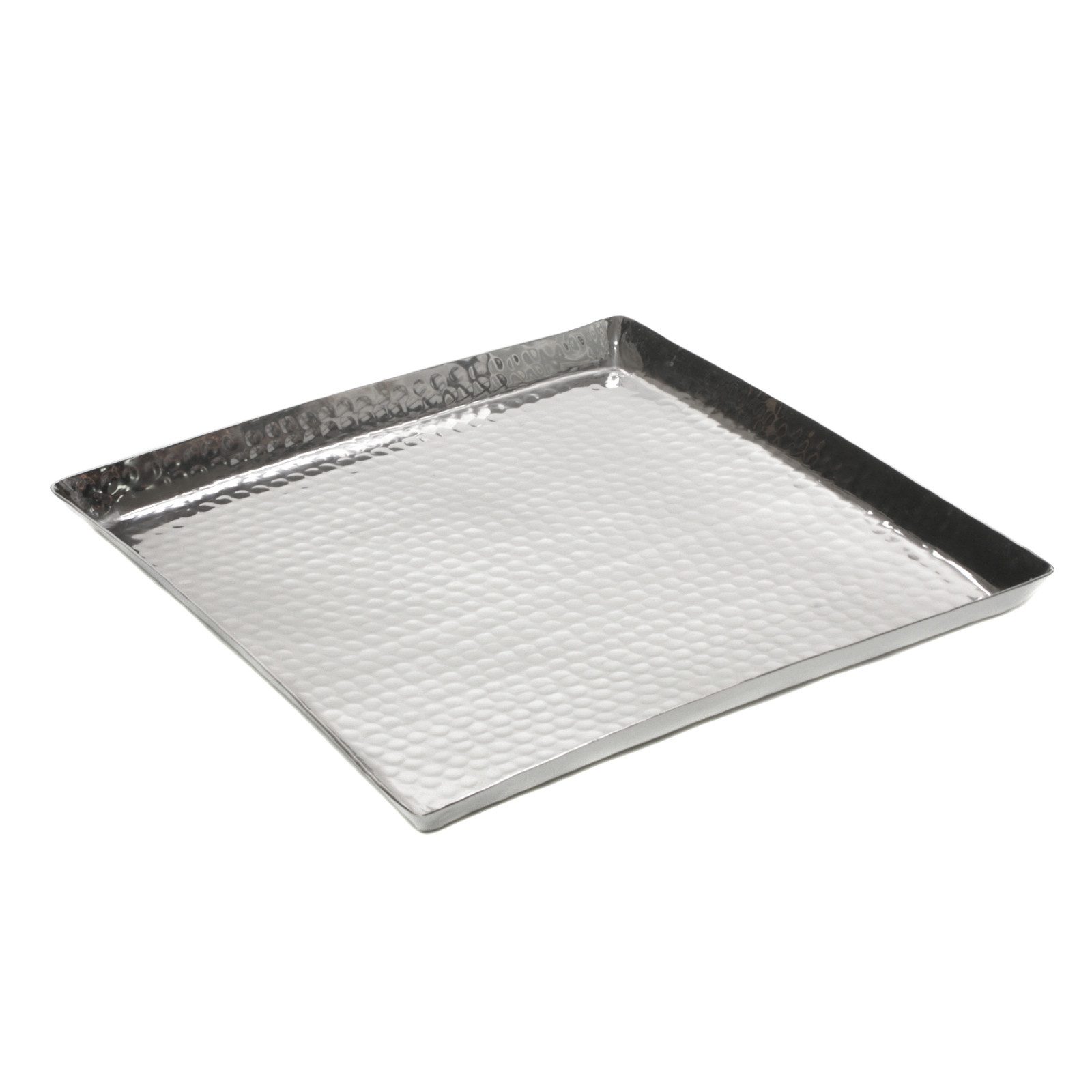 Brillibrum Dekotablett Tablett gehämmert Aluminium Hammerschlag Serviertablett Dekotablett