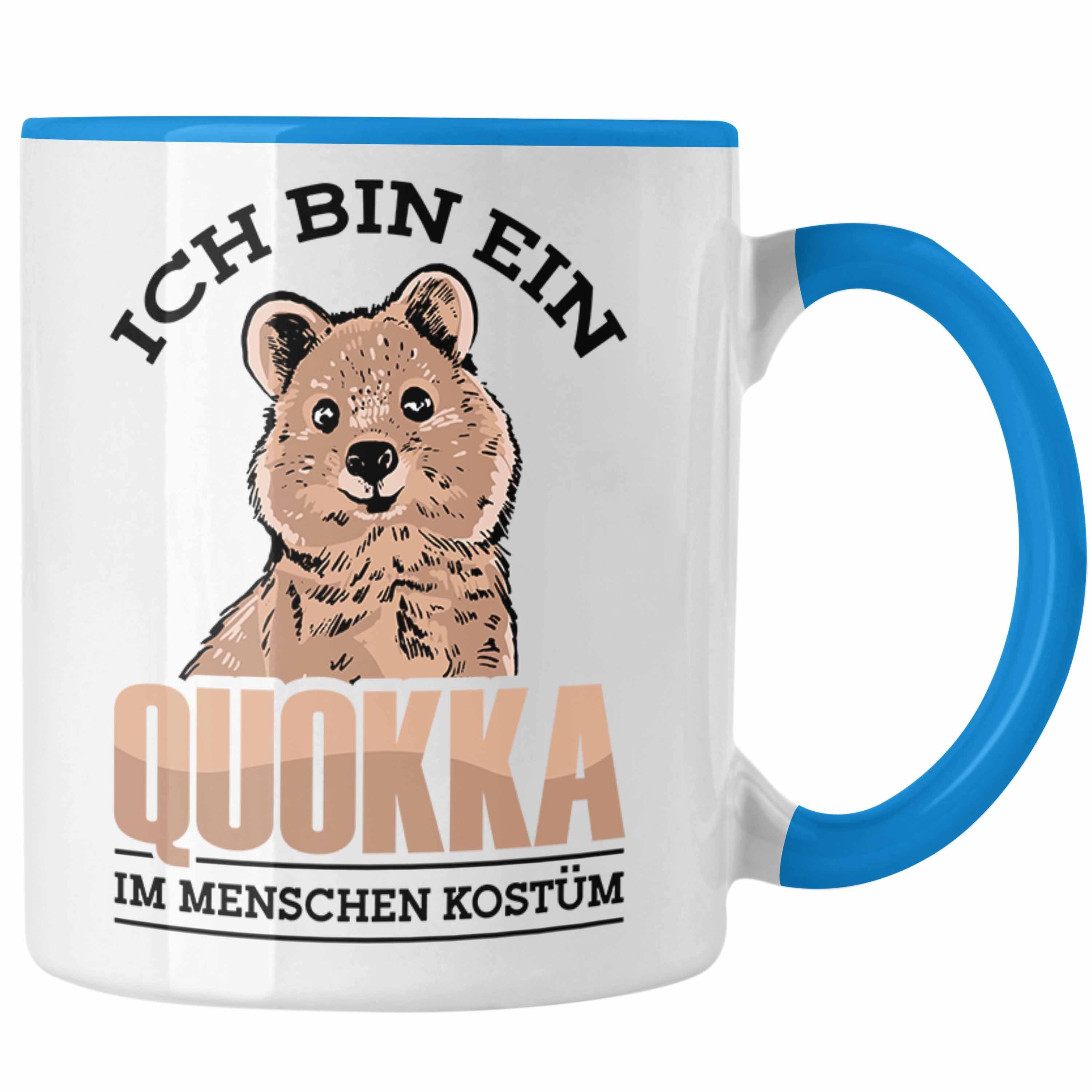 Blau Quokka Quokka-Motiv für Lustige Tasse Trendation Geschenk Kos Menschen Liebhaber Tasse