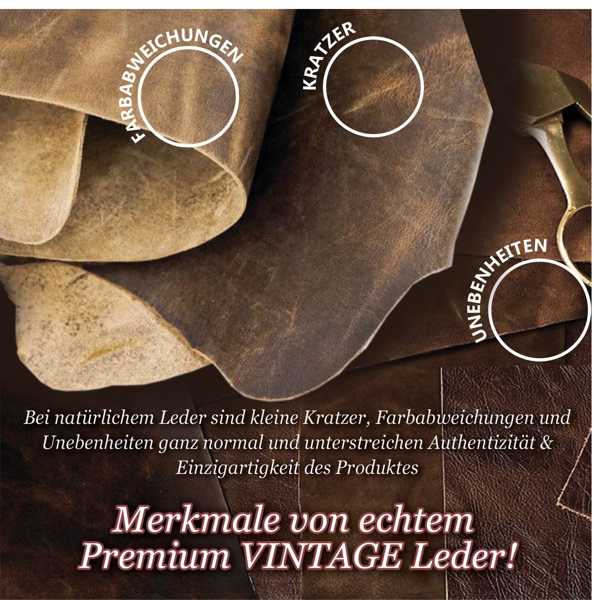 Corno d´Oro Handgelenktasche Handmade Umhängetasche Herren Echt Leder Vintage Braun klein, für Mini Tablet bis 8 Zoll; mit abnehmbarem Schultergurt