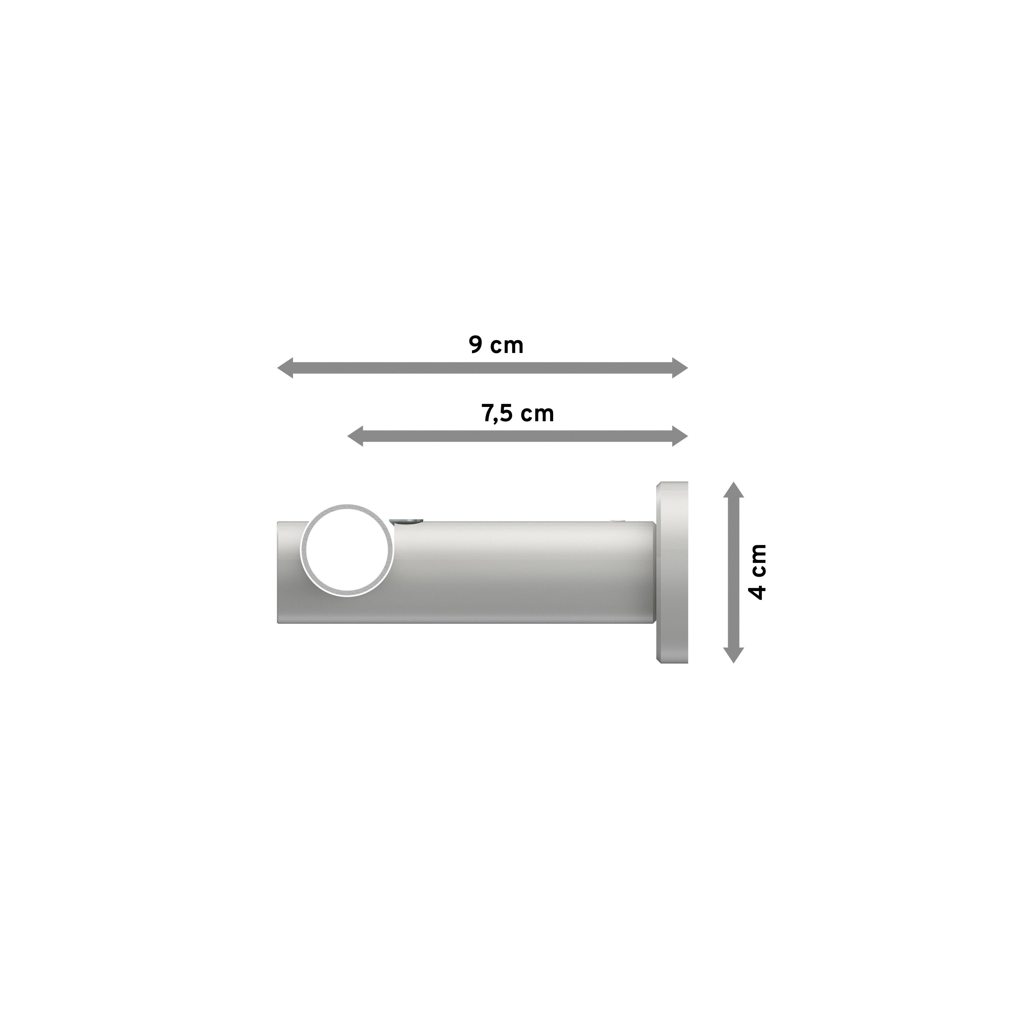 Chrom Ø 1-läufig, Deckenmontage, Platon mm, / Weiß Gardinenstange Wandmontage, Luino, INTERDECO, 20