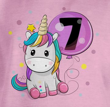 Shirtracer T-Shirt Einhorn 7 Geburtstag Mädchen Kindergeburtstag 7 Jahre 7. Geburtstag