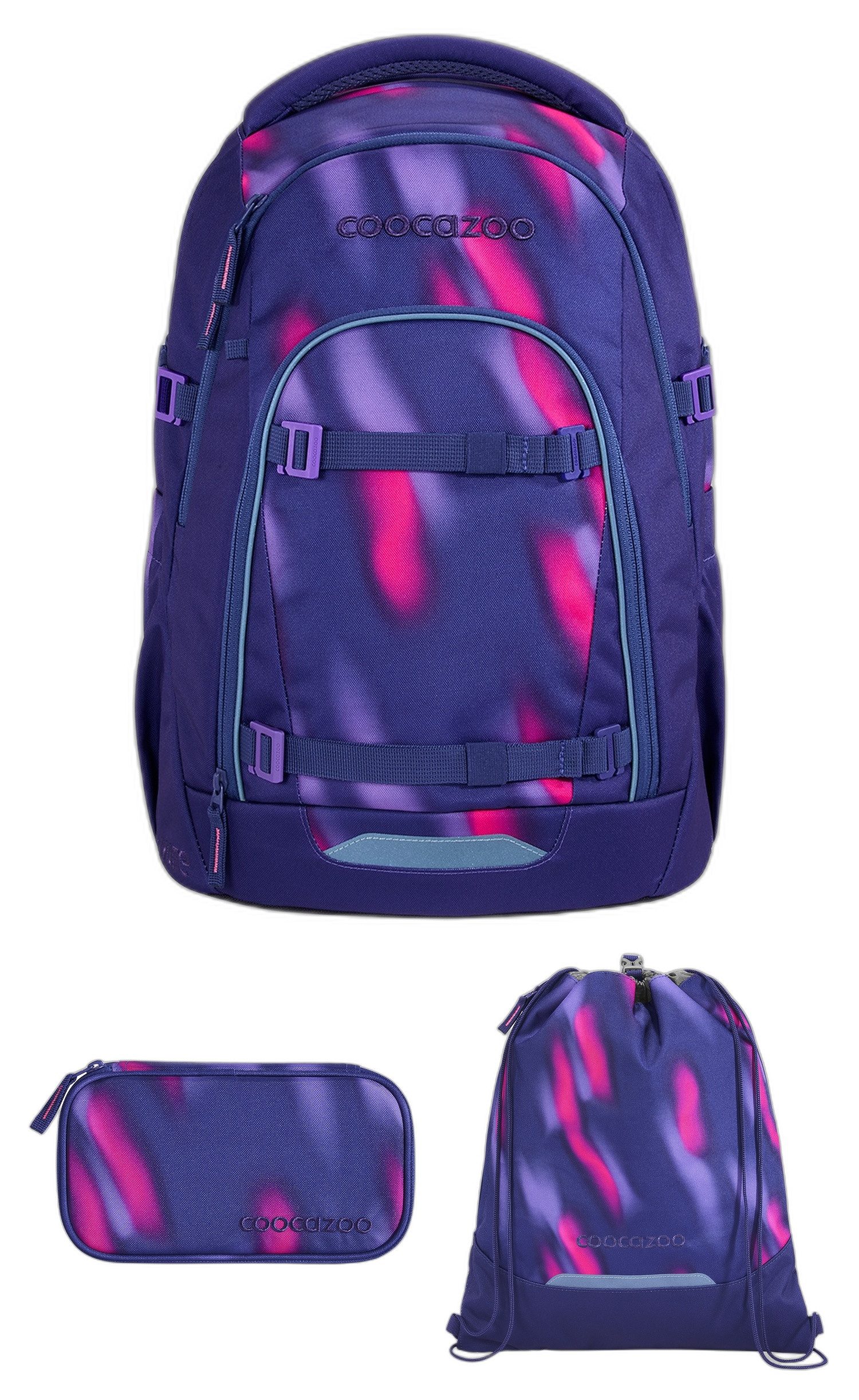 coocazoo Schulrucksack Coocazoo MATE, Aurora Glow Set 3tlg