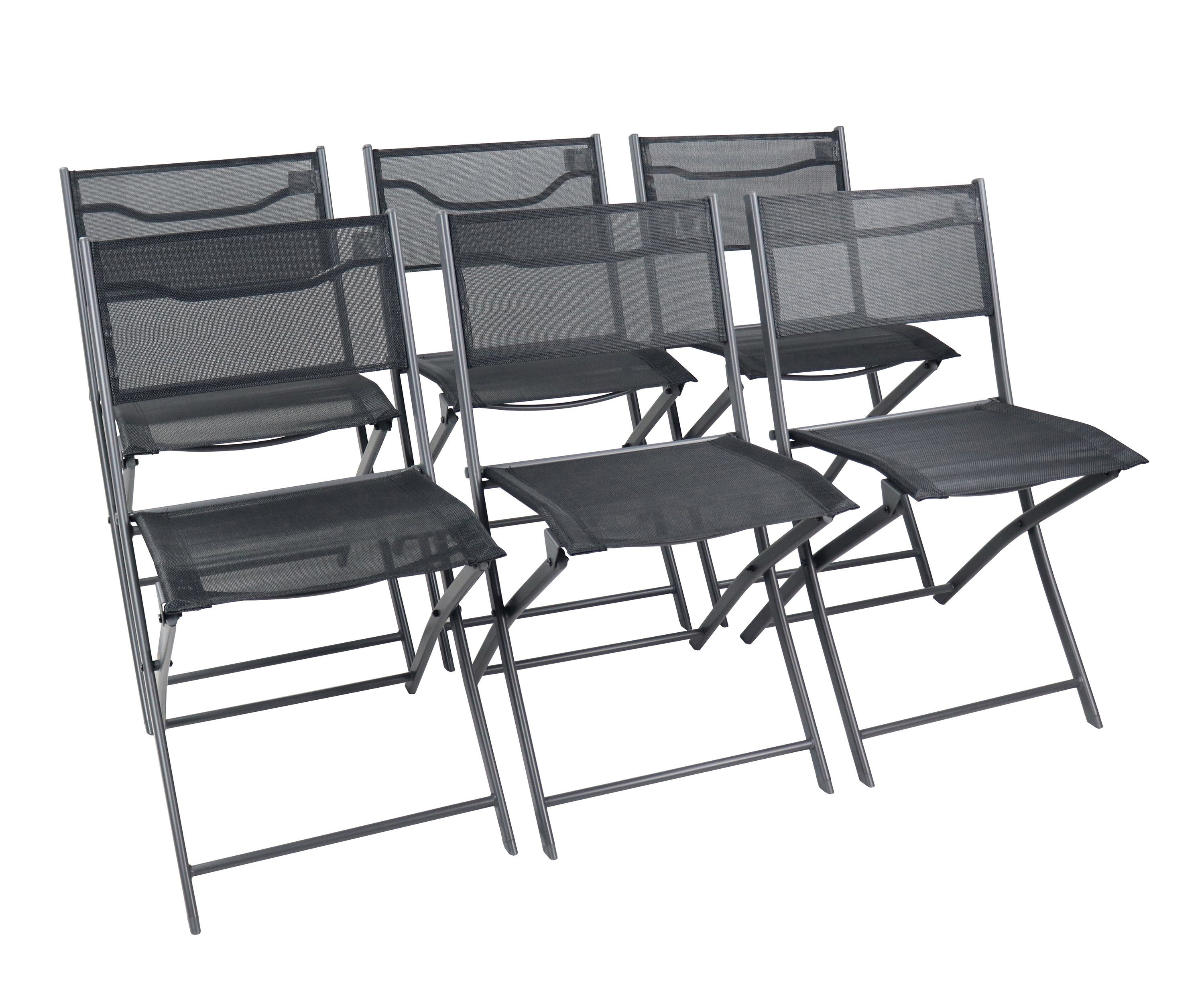 VCM Gartenstuhl 6-tlg. Gartenstuhl Balkonstuhl Klappstuhl Sumila