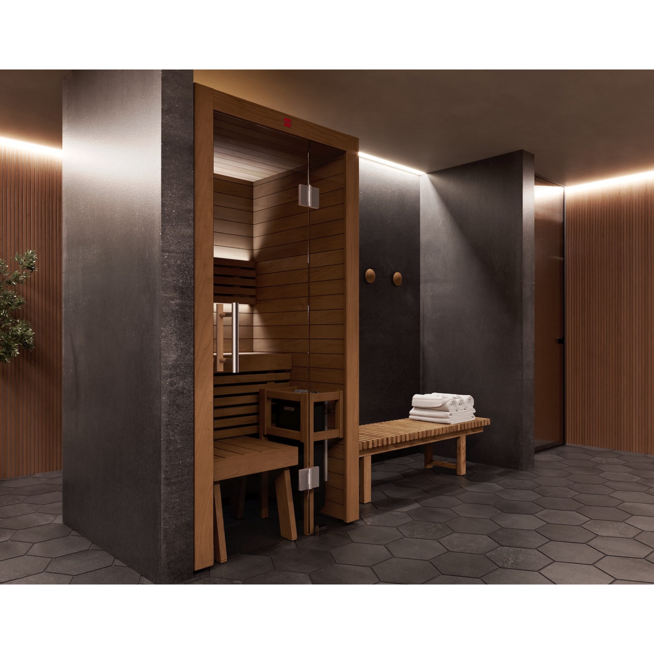 HARVIA Sauna Harvia Utu Mini Saunakabine Design-Sauna aus Thermo-Espe 97x96x206cm