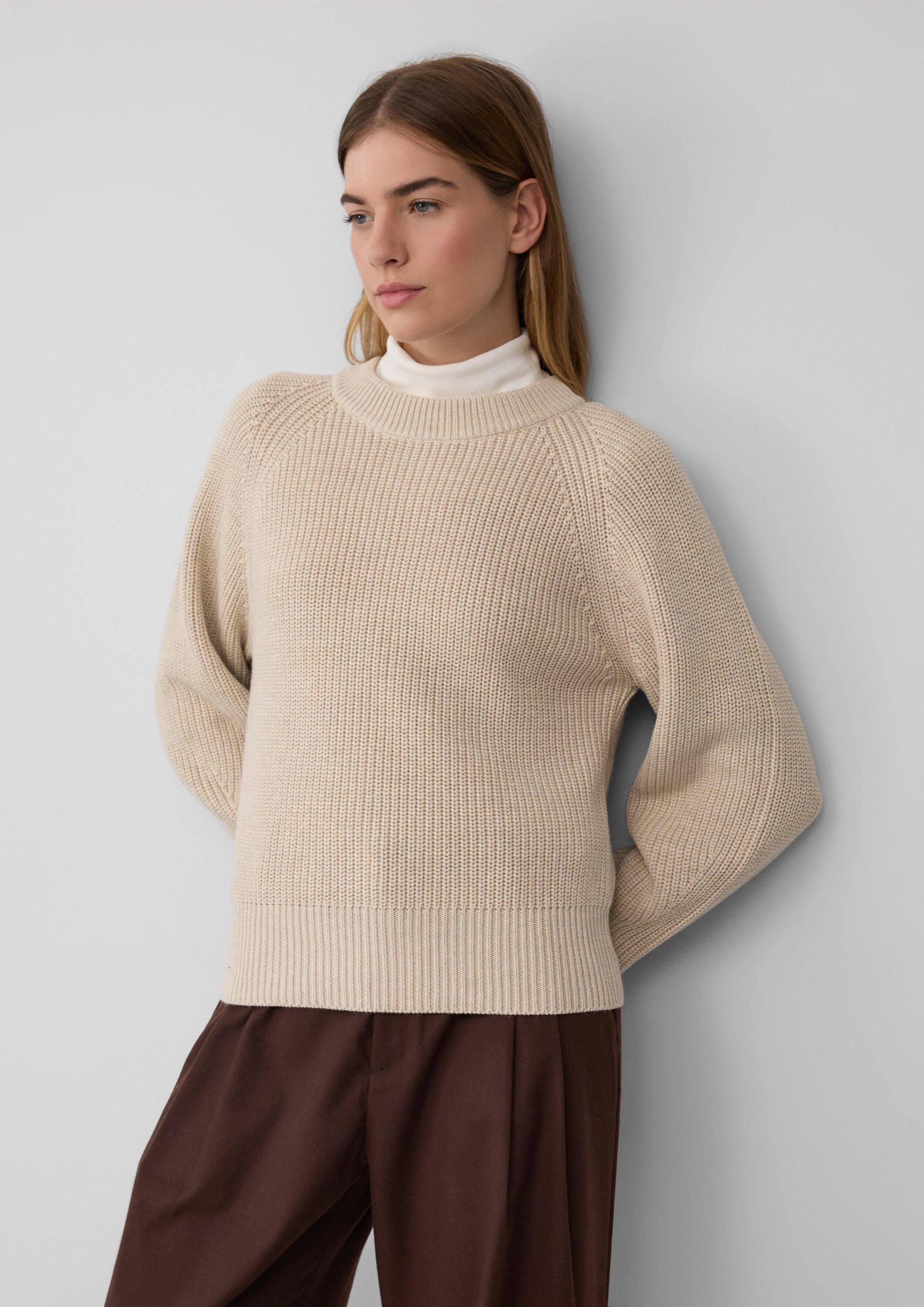 s.Oliver Longpullover Strickpullover Strickpullover mit Raglanärmeln im Rel günstig online kaufen