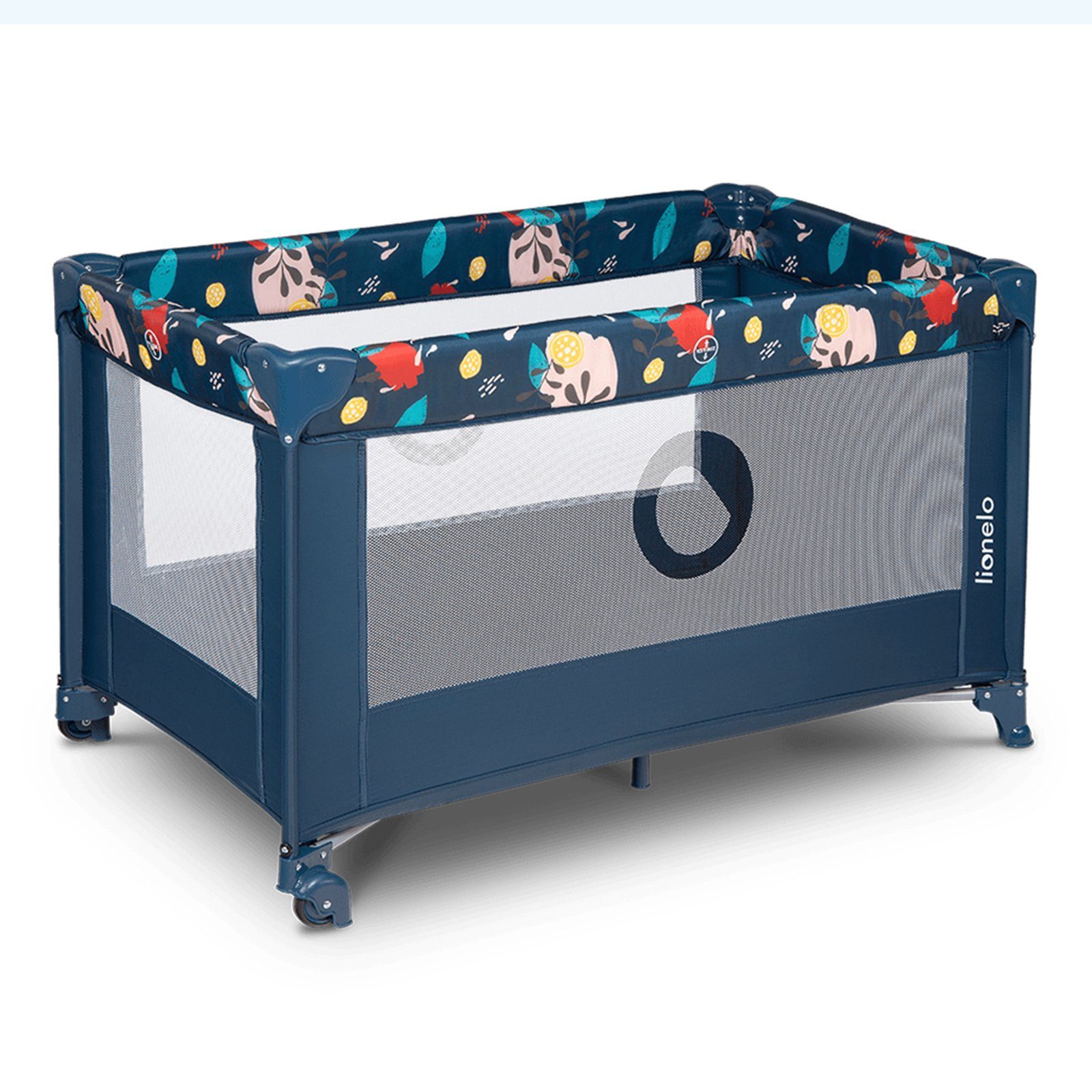 Blau Seiteneingang Baby-Reisebett Stefi, 120x60 Tragetasche Klappbaren cm lionelo