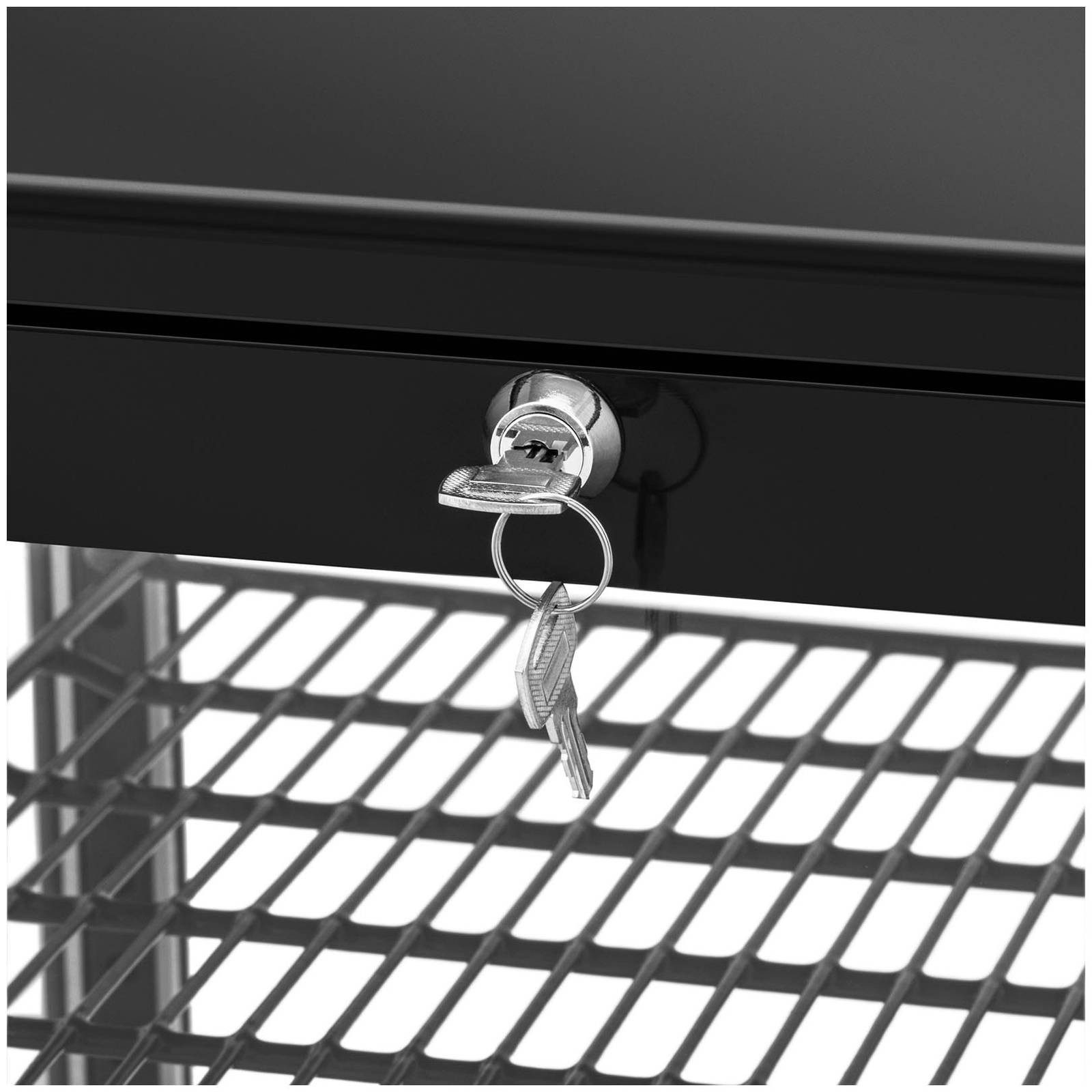 Royal Catering Kühlschrank RCCC-78-BT, 99 cm hoch, 45 cm breit, Kühlvitrine - 78L - Royal Catering - 4 Ebenen - schwarz - abschließbar – Bild 5 von 5