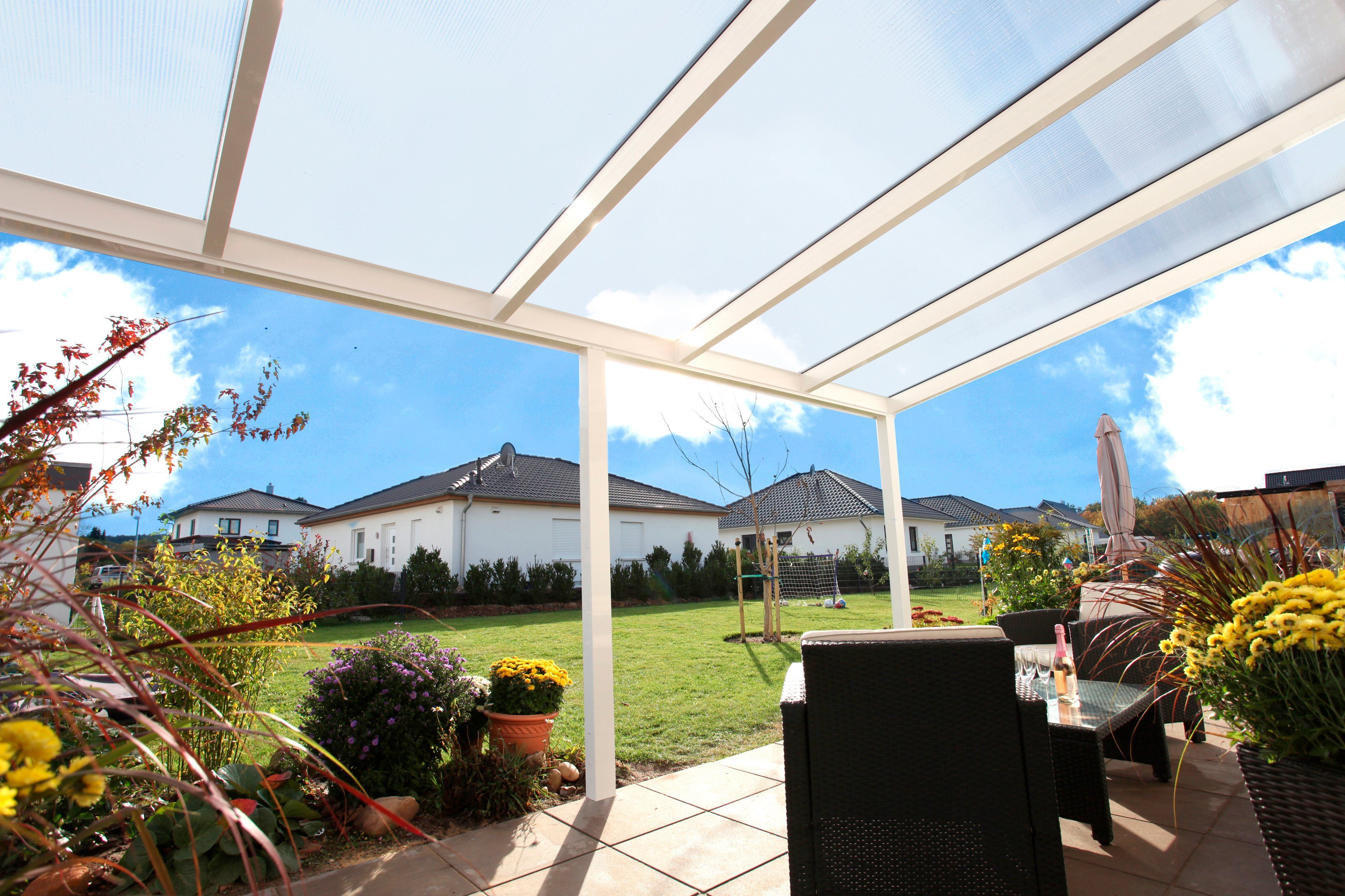 Skanholz Terrassendach Garda, Bedachung Doppelstegplatten, BxT: 648x357