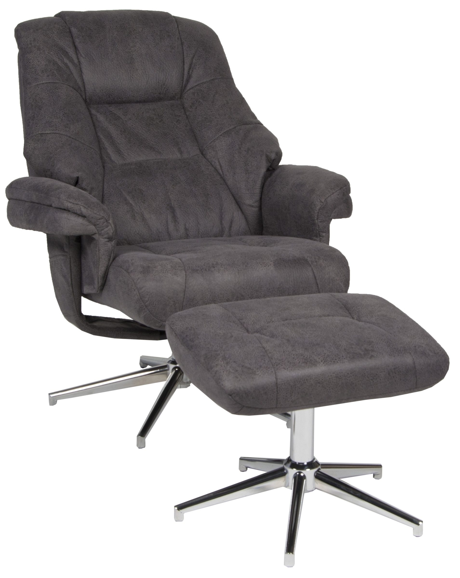 Duo Collection Relaxsessel Burnaby, (2-teilig) inkl. Hocker, Relaxfunktion, anthrazit - 82x99x90 (BxHxT)