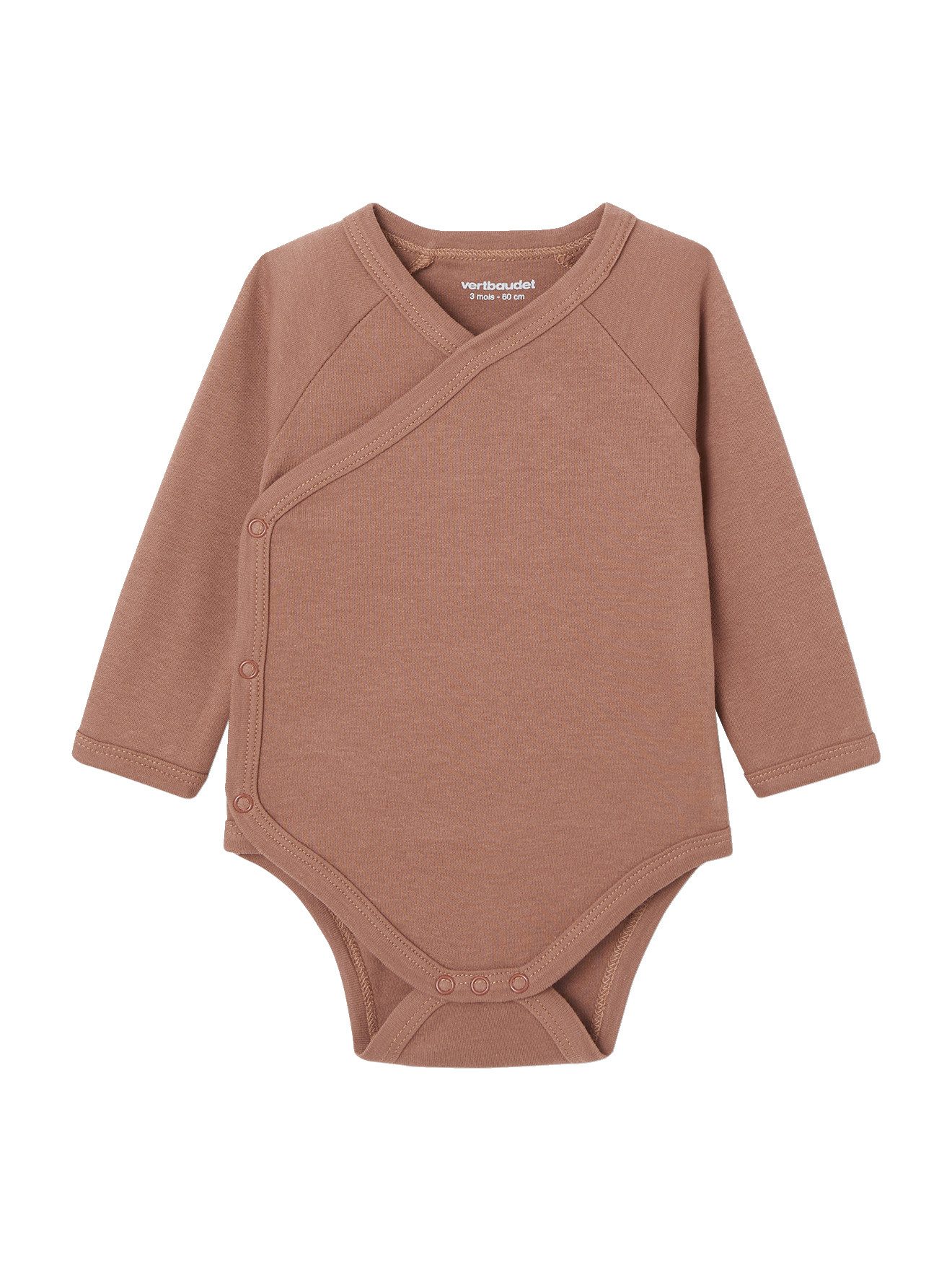 vertbaudet Langarmbody Bio-Kollektion: Baby Wickelbodys BASIC 7er-Pack