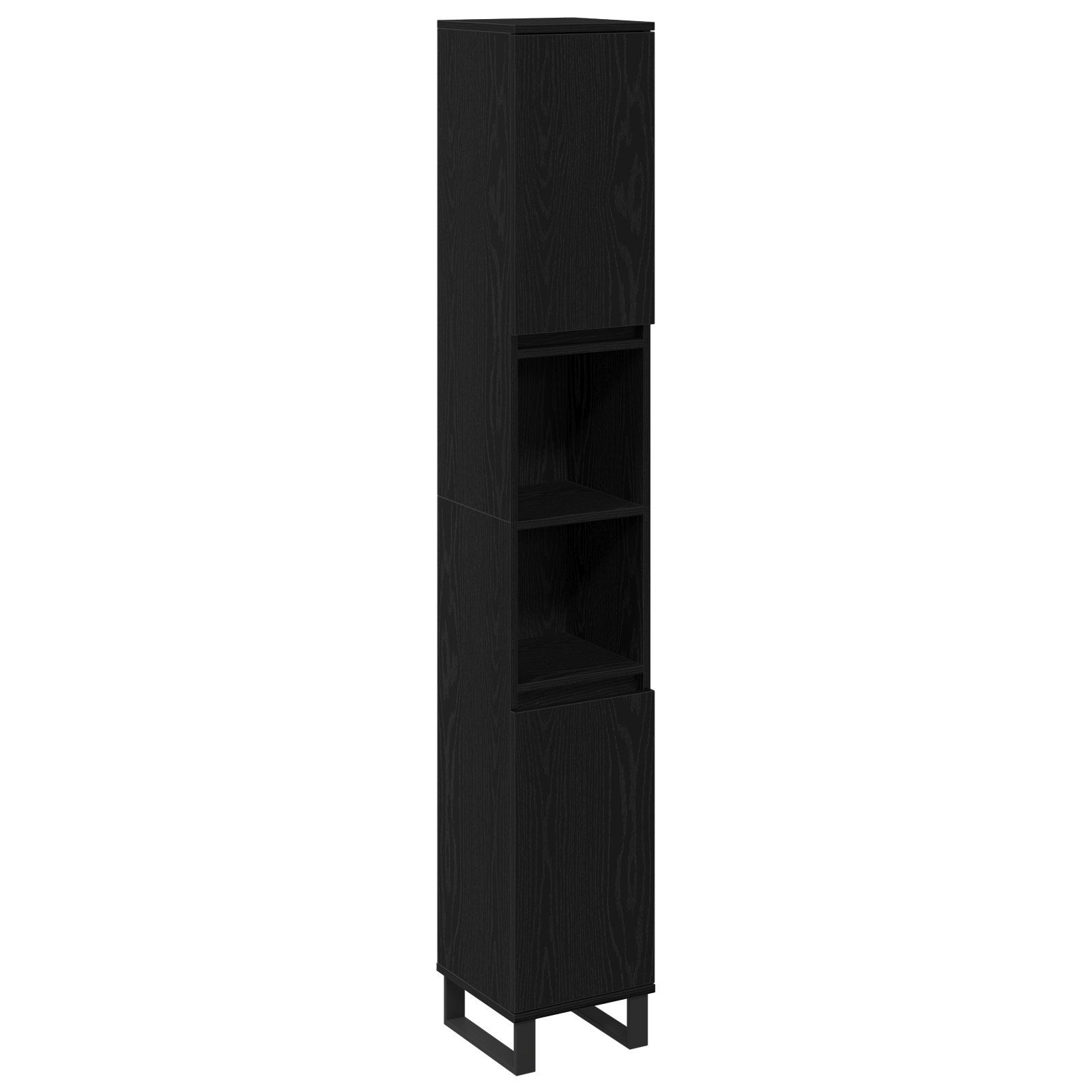 vidaXL Badezimmerspiegelschrank Badschrank Schwarz Eiche 30x30x190 günstig online kaufen