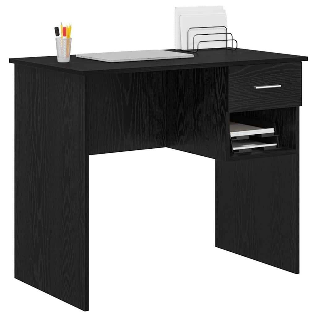 vidaXL Schreibtisch Schreibtisch mit Regal Schwarz günstig online kaufen