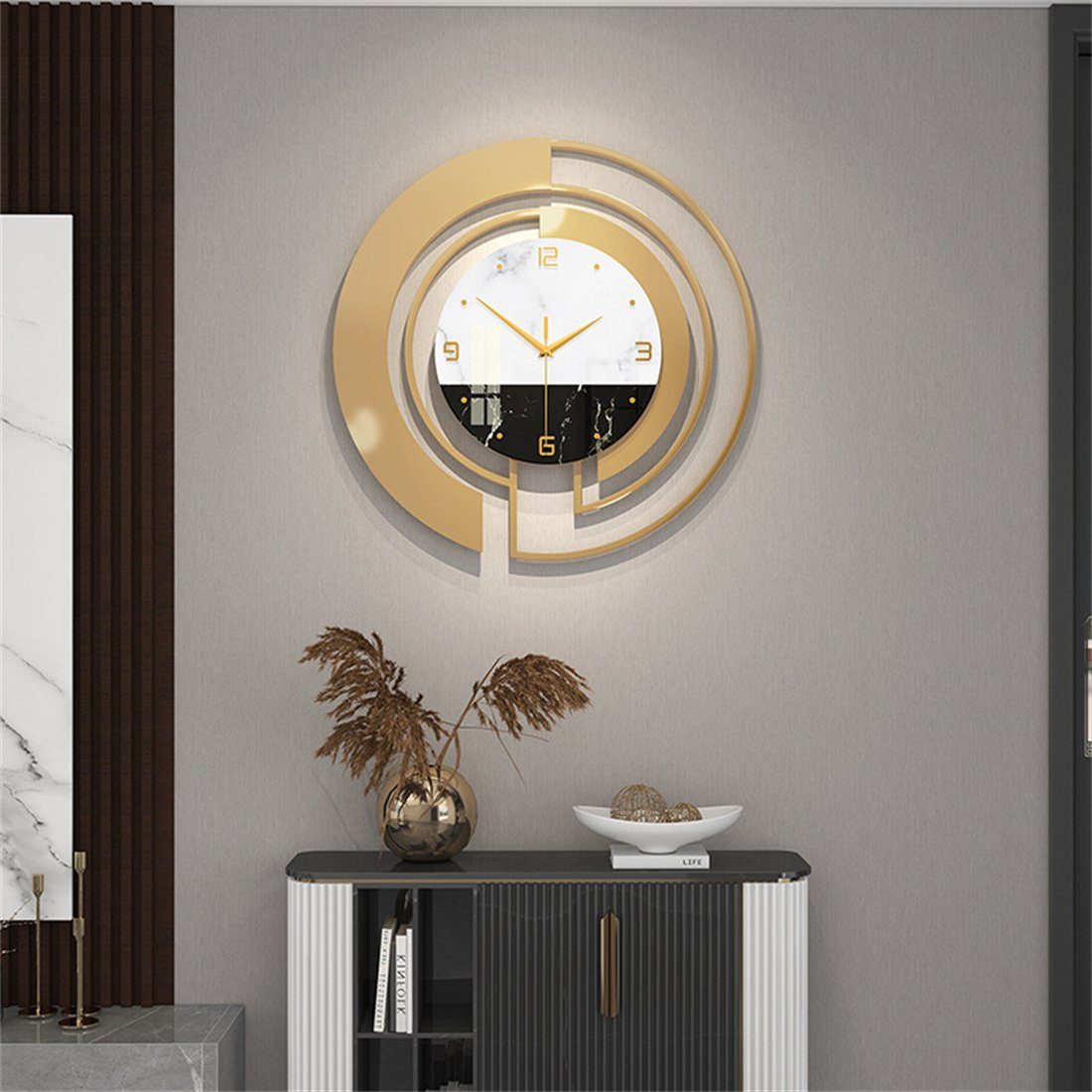 45cm OUIN Mode kreative Wanduhr Uhr dekorative Wohnzimmer moderne stille Wanduhr,