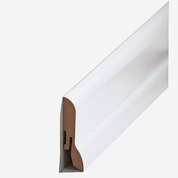 PROVISTON Sockelleiste MDF, 20 x 60 x 2500 mm, Weiß, Fußleiste, MDF foliert